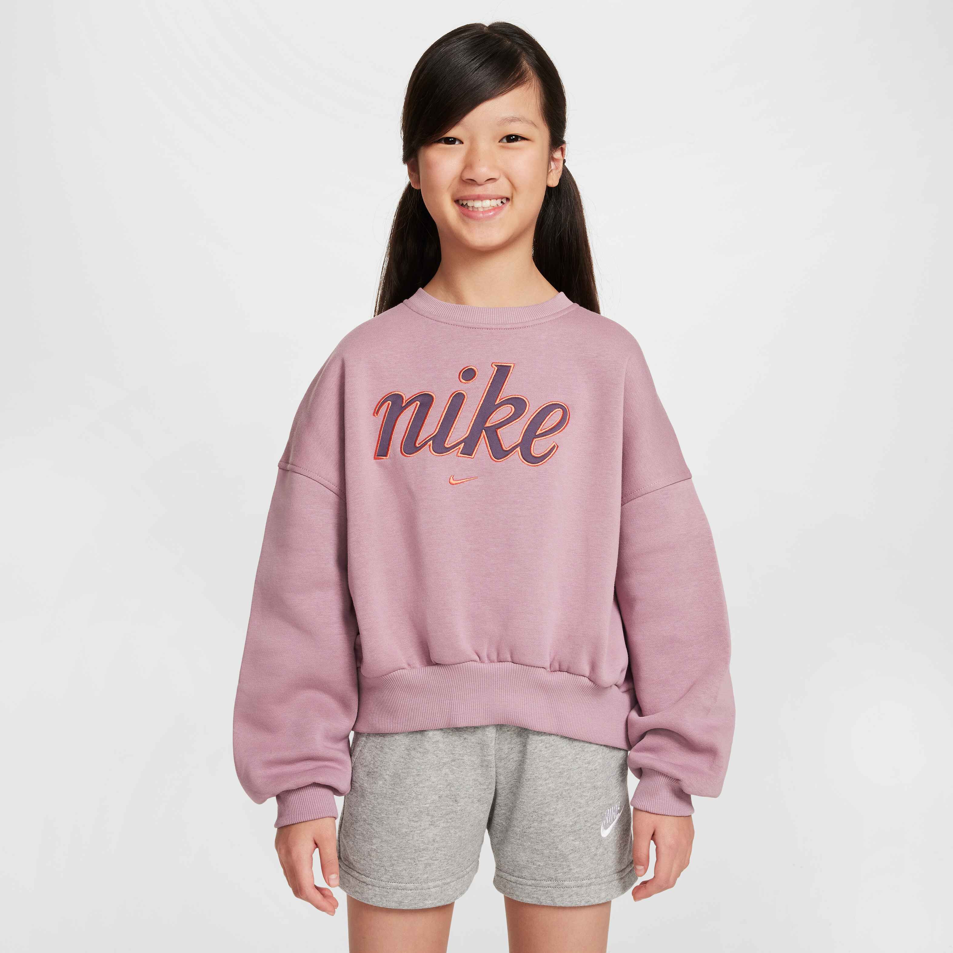 Womens nike crewneck sweatshirt pink online