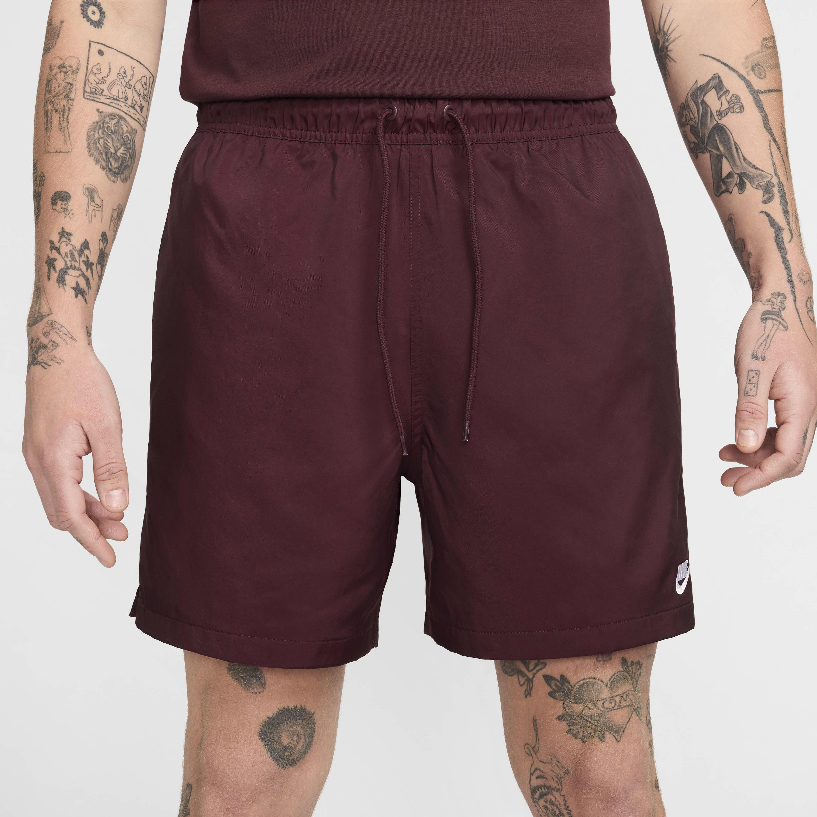 Buy Nike Club Men s Woven Flow Shorts Burgundy Crush White Nike Kuwait Official