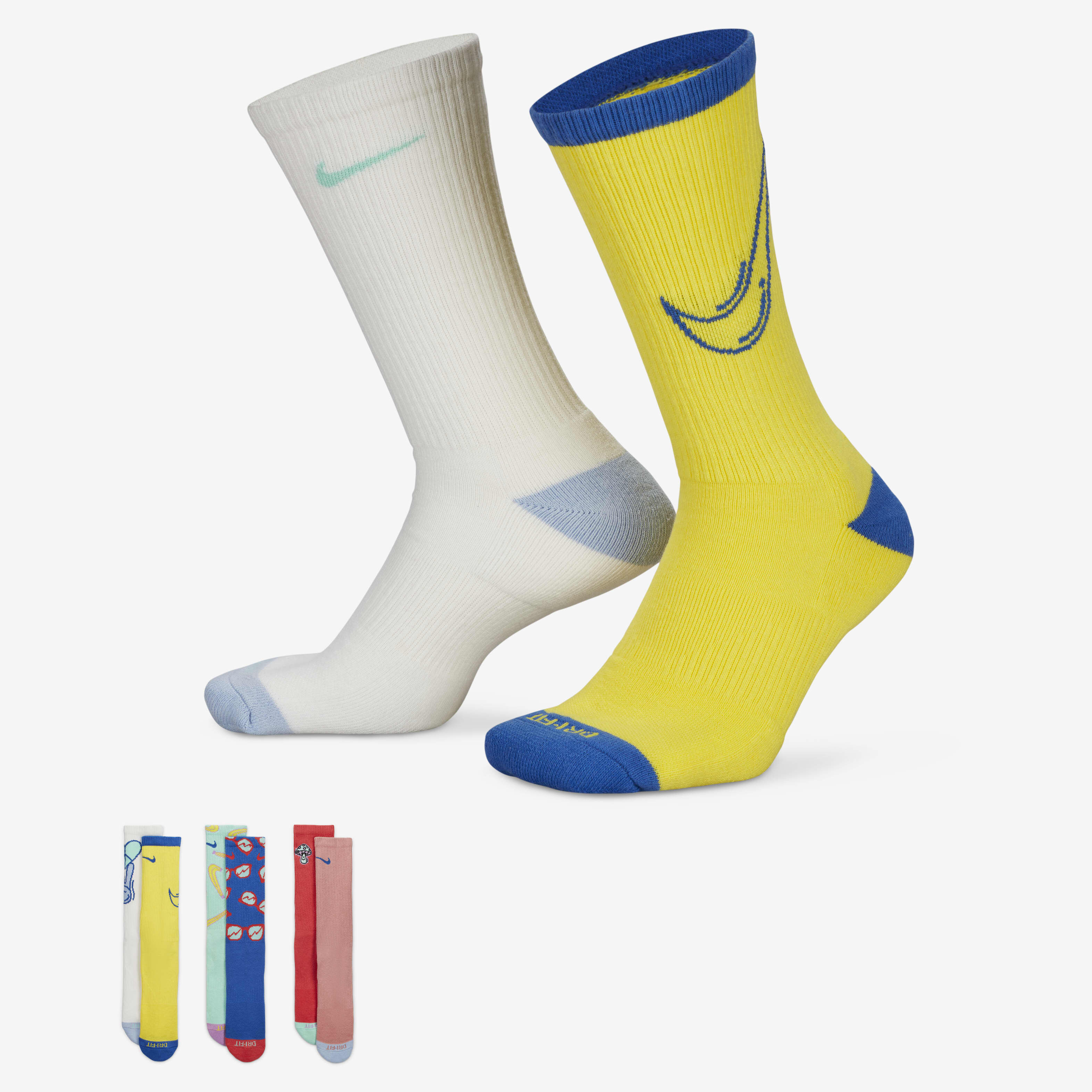 blue and yellow nike socks