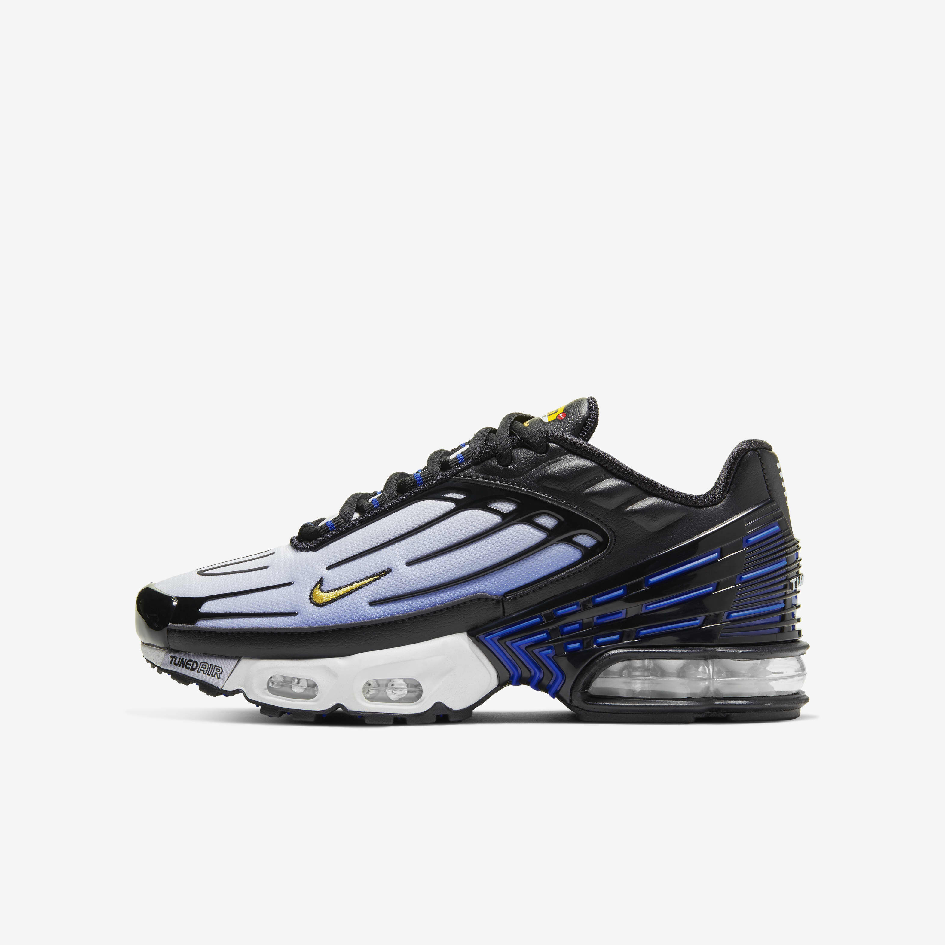 Buy Nike Air Max Plus 3 Older Kids Shoe Black Hyper Blue White Chamois Nike Kuwait Official
