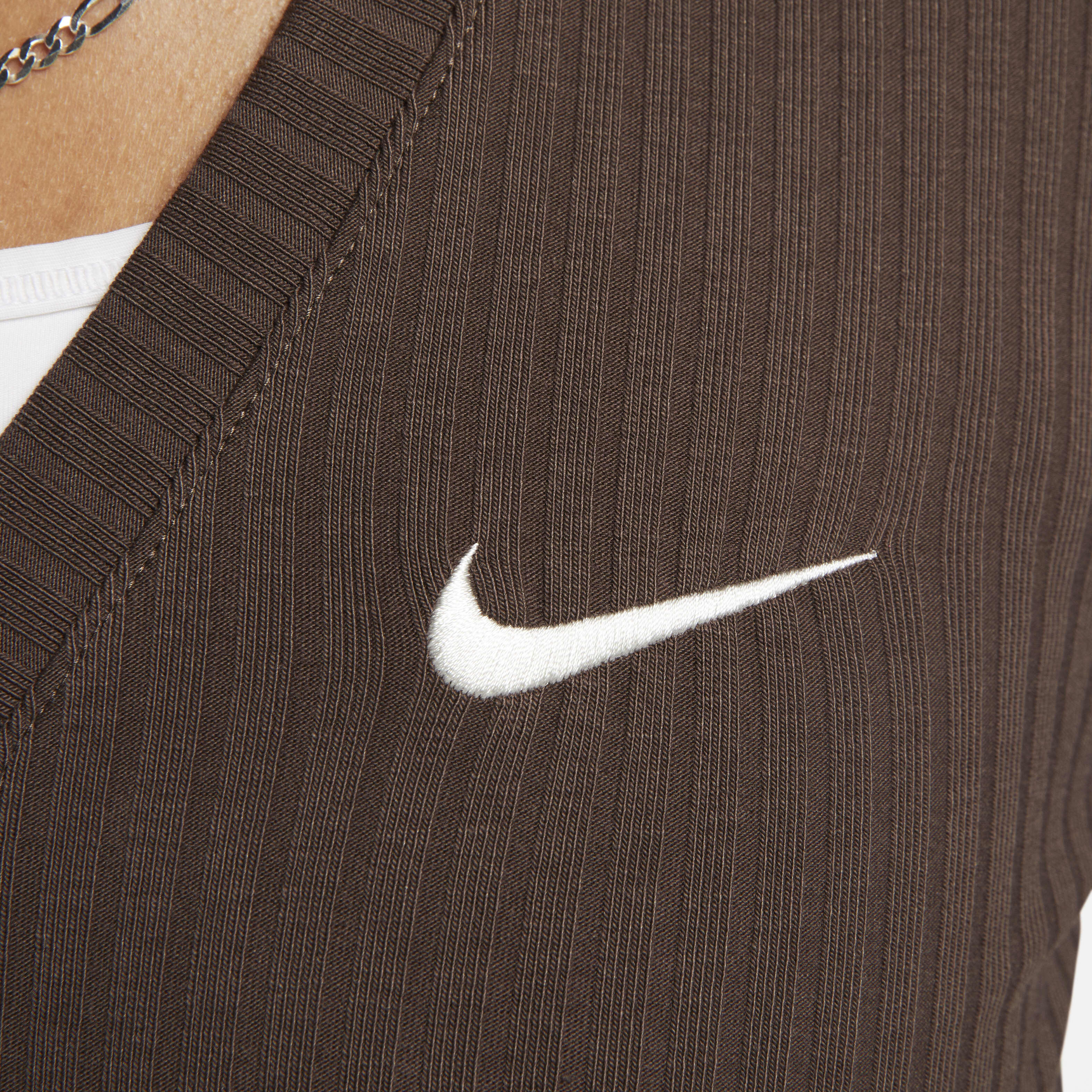 Buy Nike Sportswear Women s Ribbed Jersey Long Sleeve V Neck Top Nike Kuwait Official
