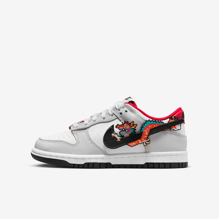 Buy Nike Dunk Low 'Lunar New Year' Older Kids' Shoes White/White