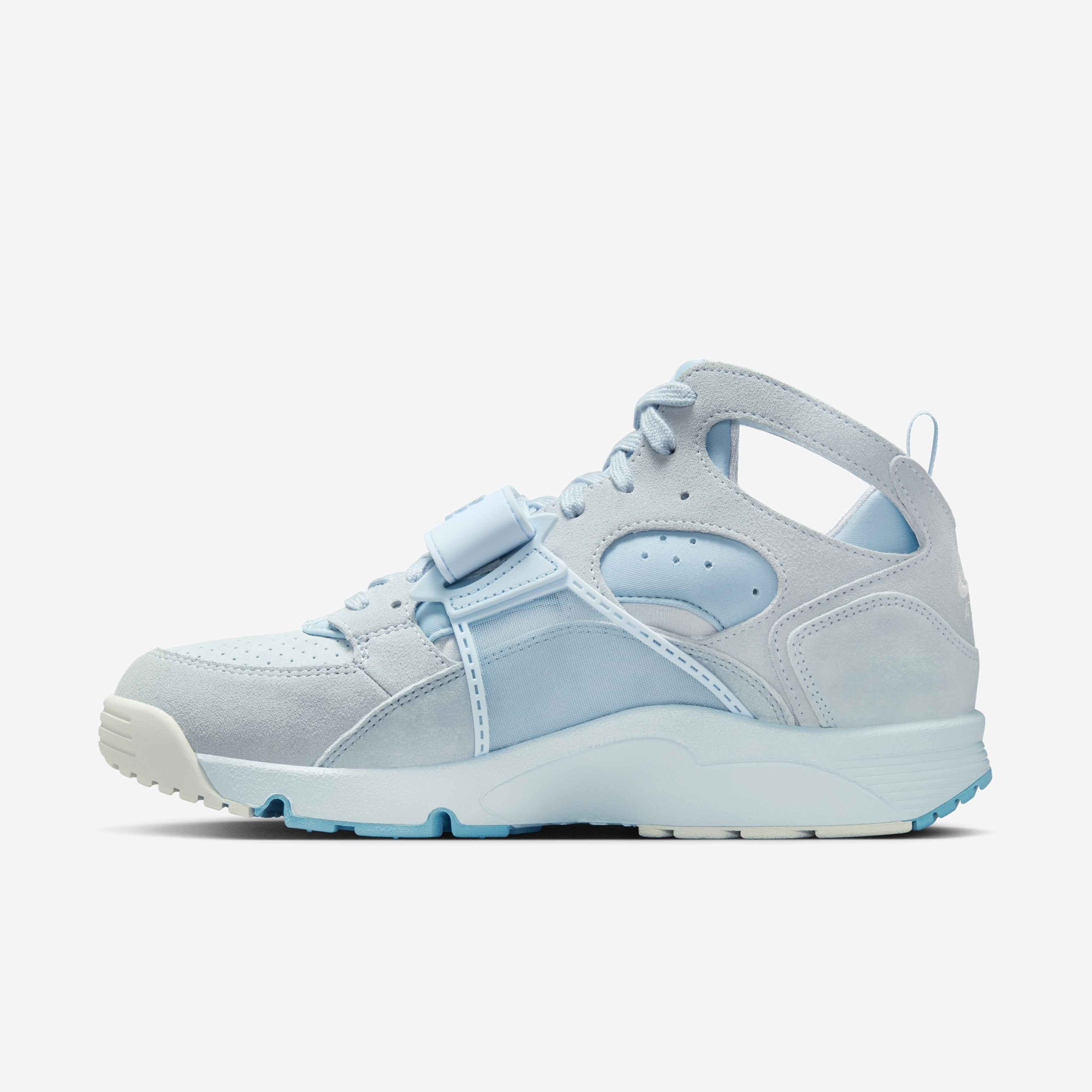 nike huarache white blue