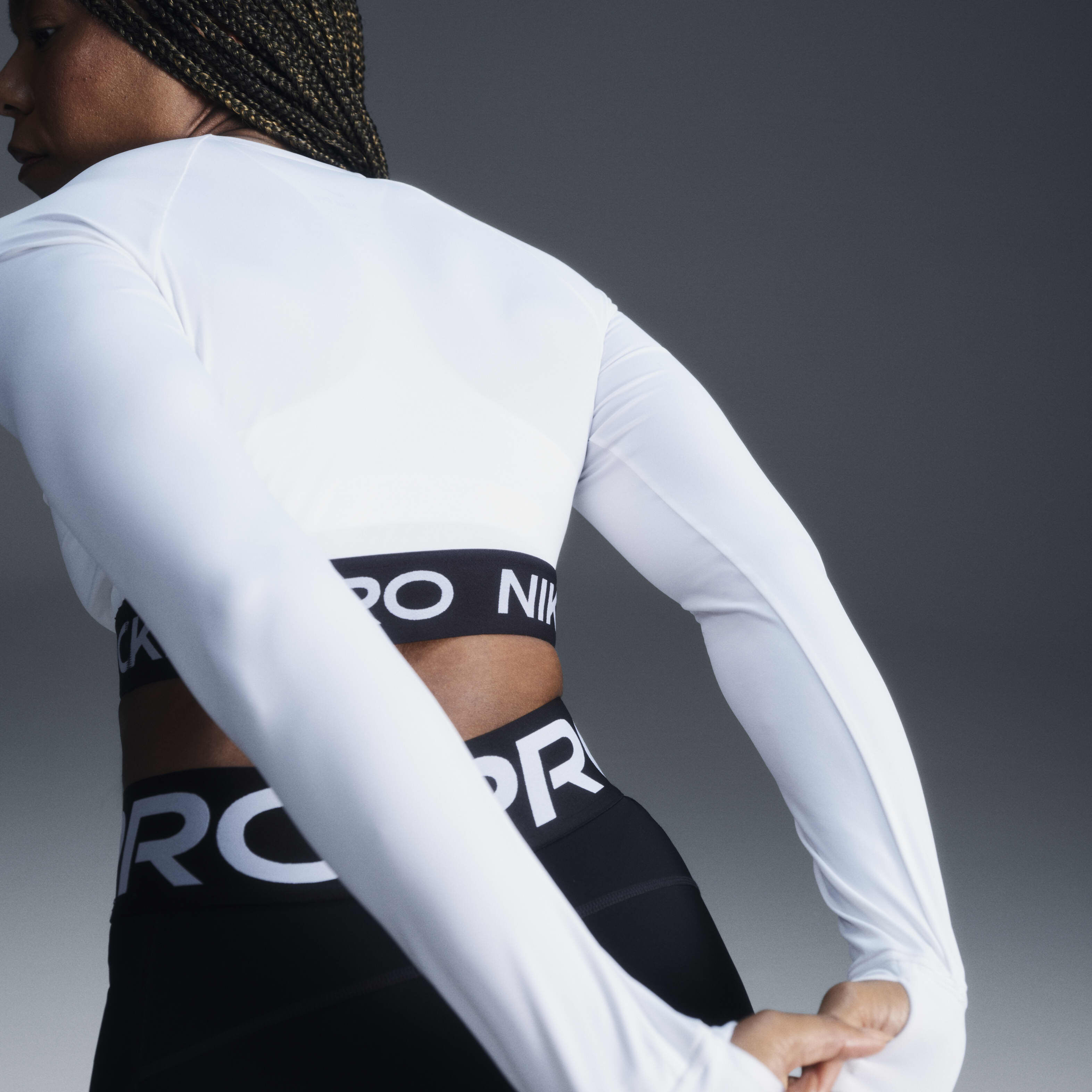 Buy Nike Pro Women s Dri FIT Cropped Long Sleeve Top Nike Kuwait Official