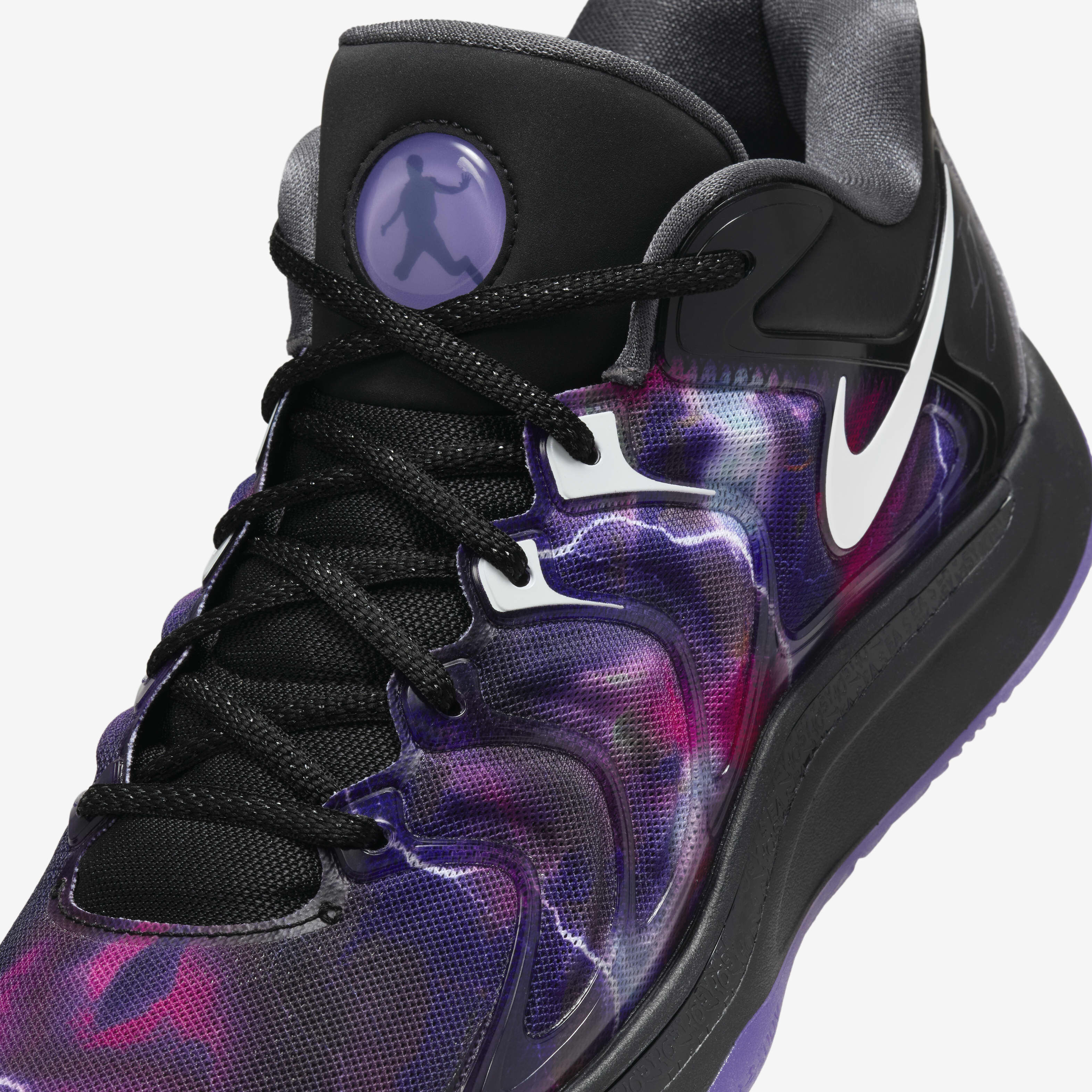 purple black basketball shoes