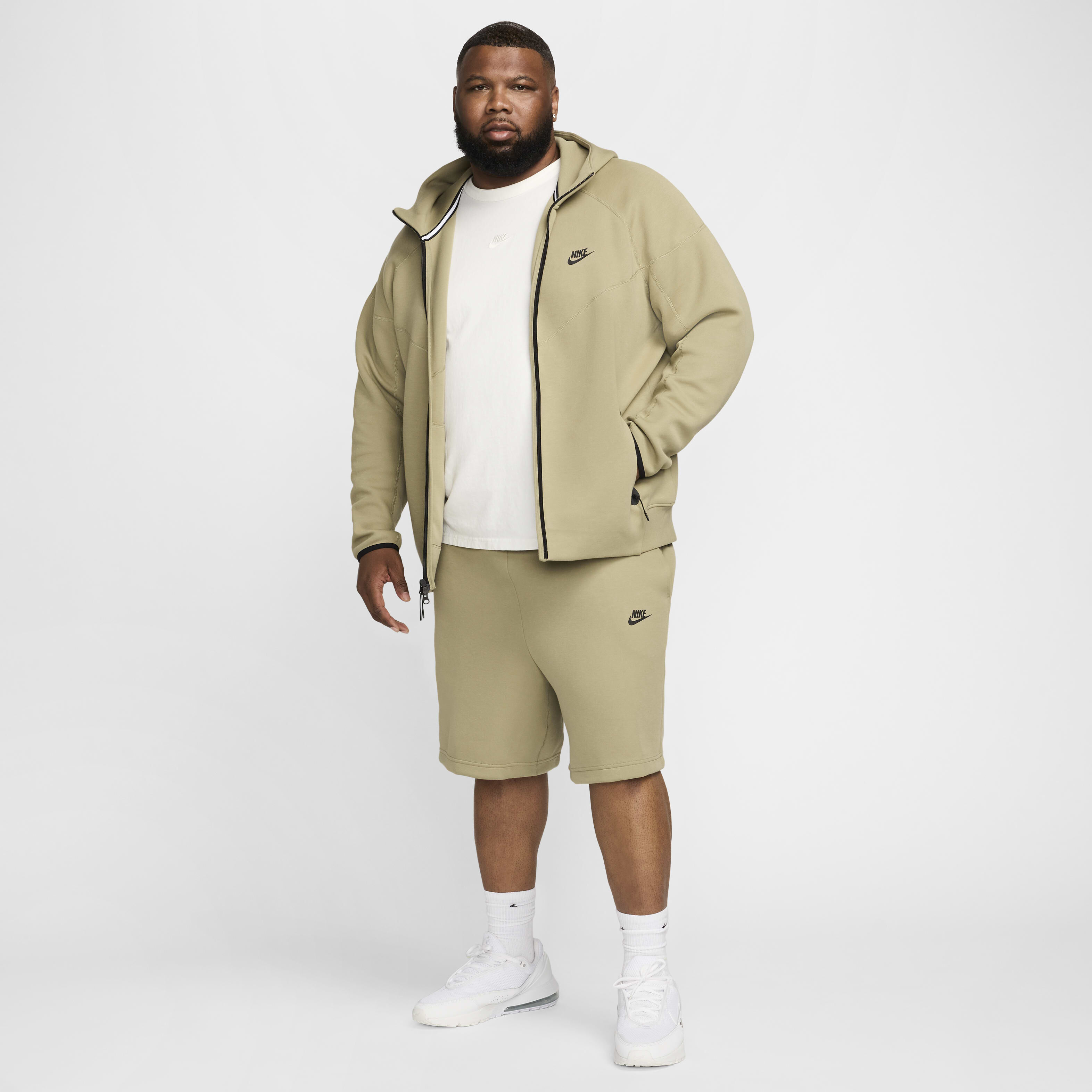 Buy Nike Sportswear Tech Fleece Windrunner Men s Full Zip Hoodie Neutral Olive Black Nike Kuwait Official