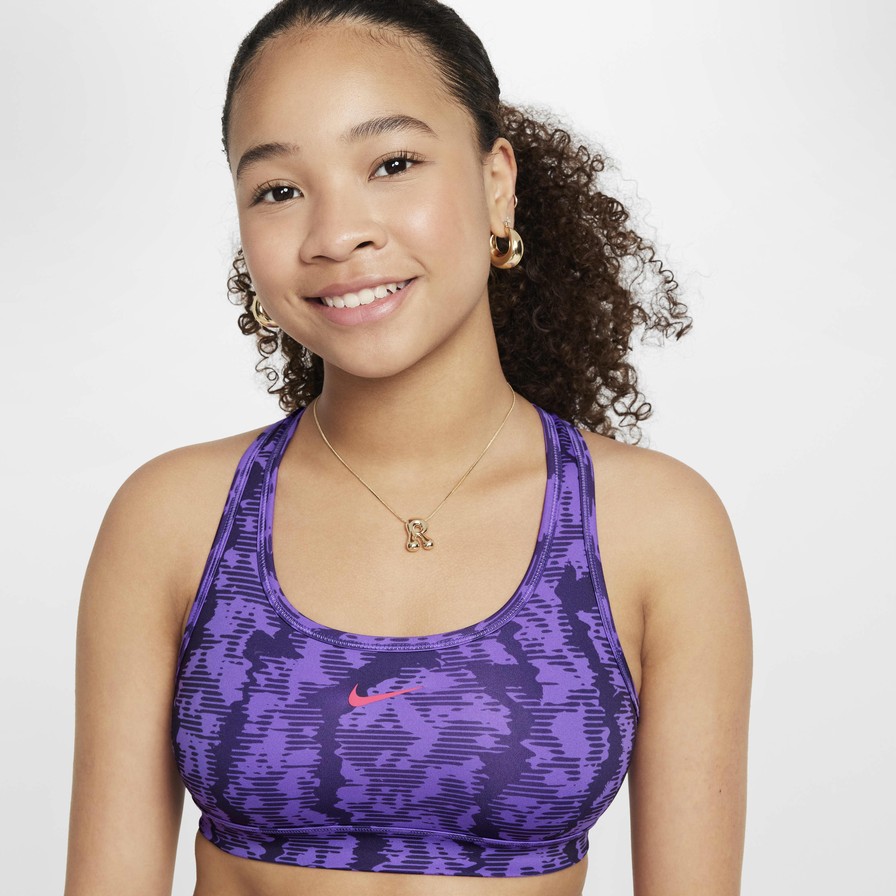 Buy Nike Swoosh Girls Reversible Sports Bra Dark Raisin Black Raspberry Aster Pink Nike Kuwait Official