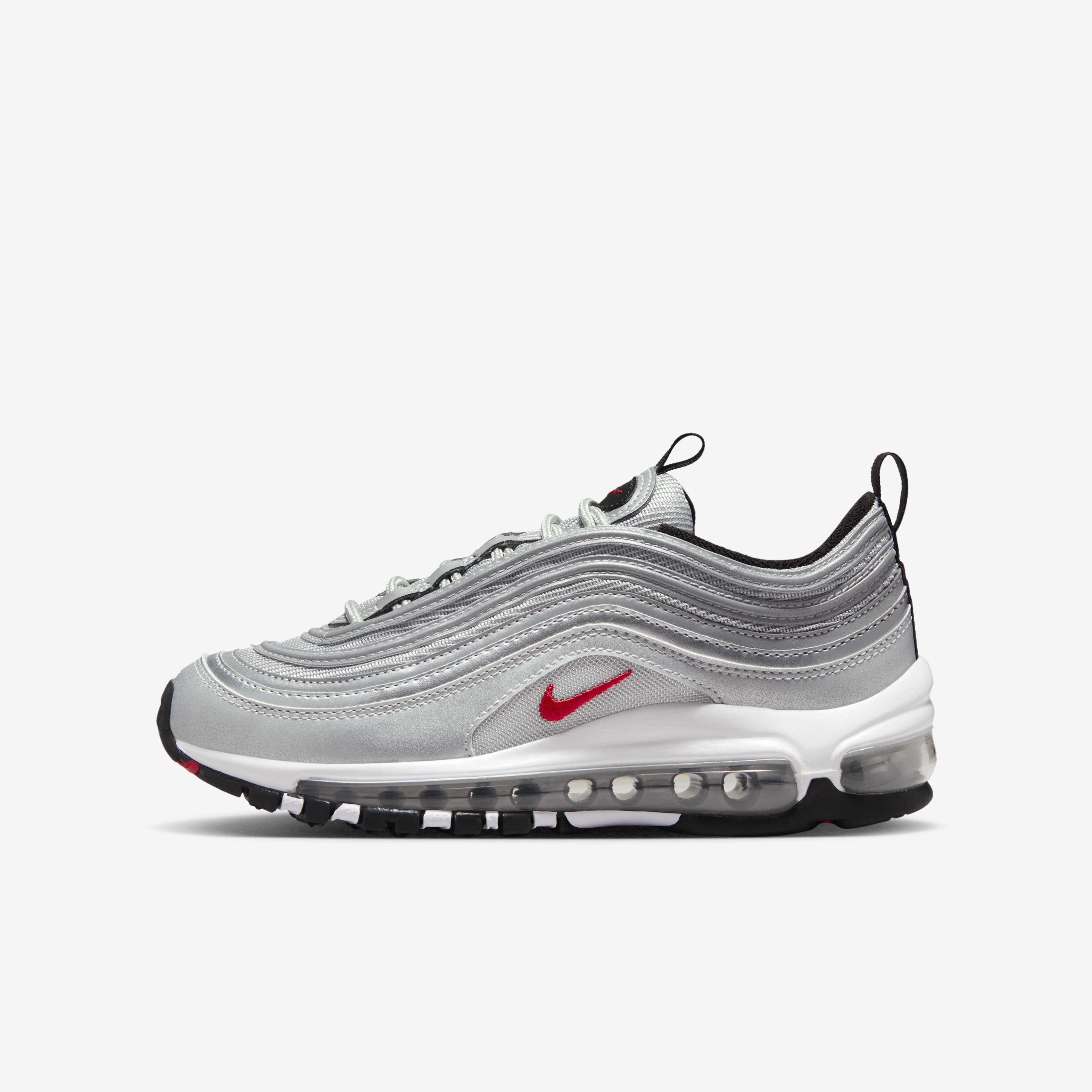 Buy Nike Air Max 97 Older Kids' Shoes Metallic Silver/White