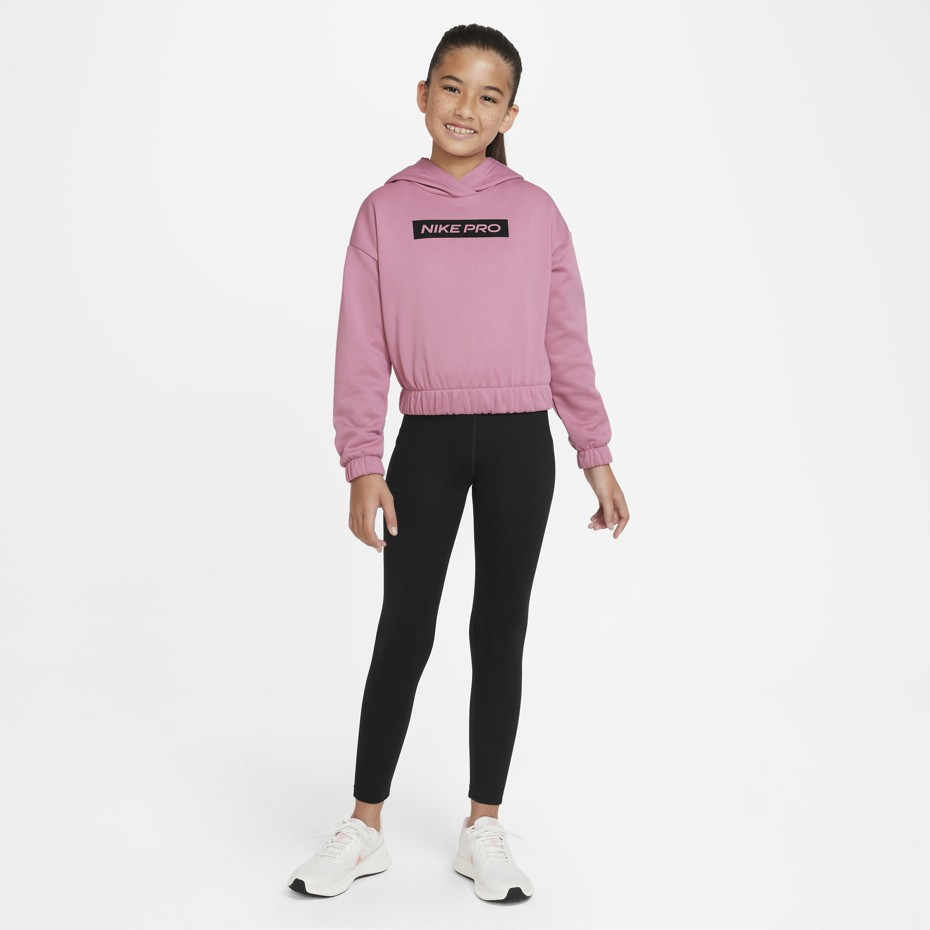 Buy Nike Pro Therma FIT Older Kids Girls Pullover Hoodie Nike Kuwait Official