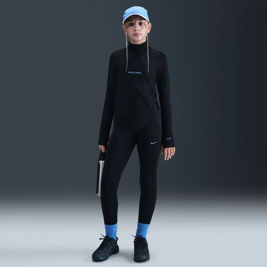 Trousers & Tights-Nike, Nike Pro, Older Kids' (Girls') Dri-FIT Leggings with Shine Accents