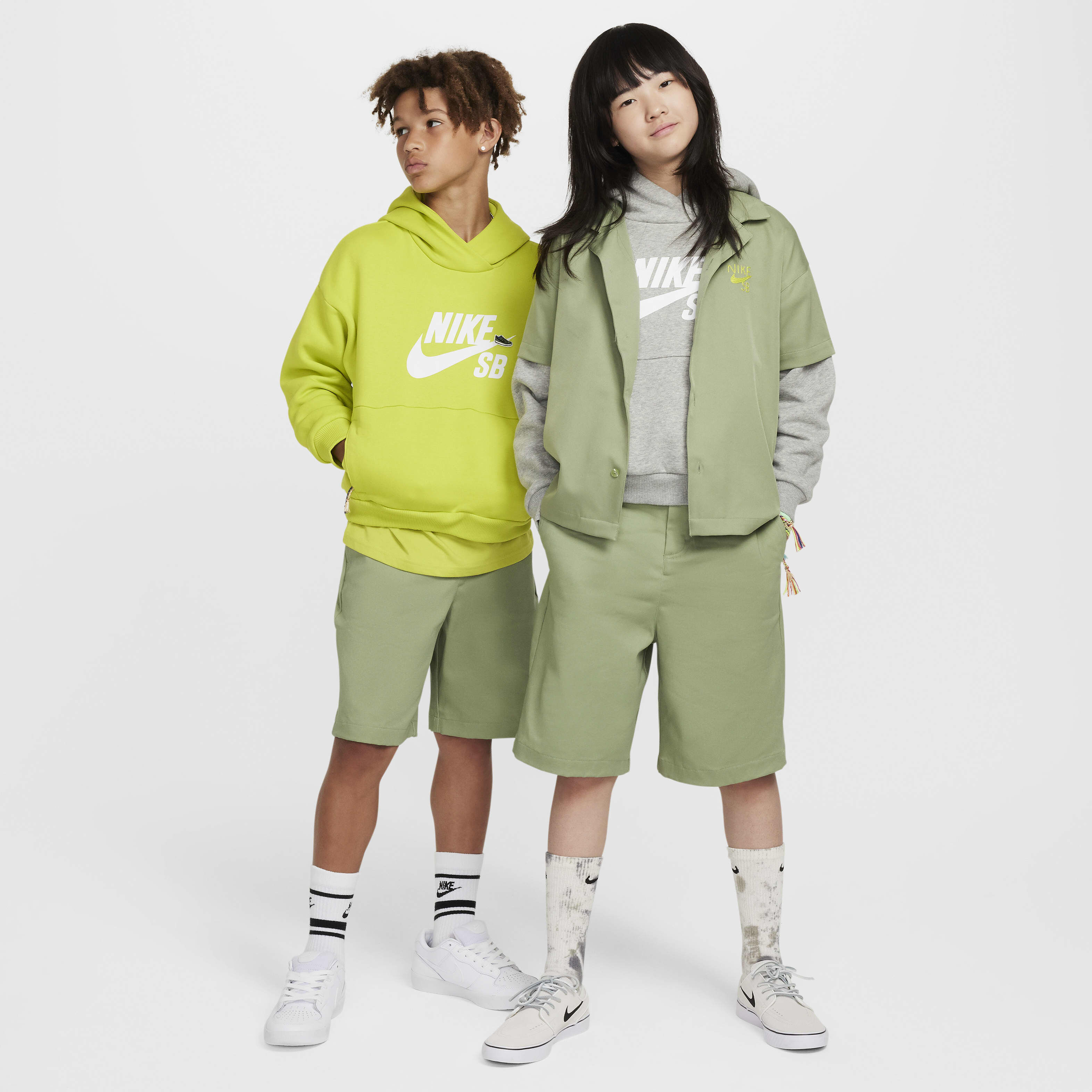 Buy Nike SB Older Kids' Chino Skate Shorts - Oil Green/Jade