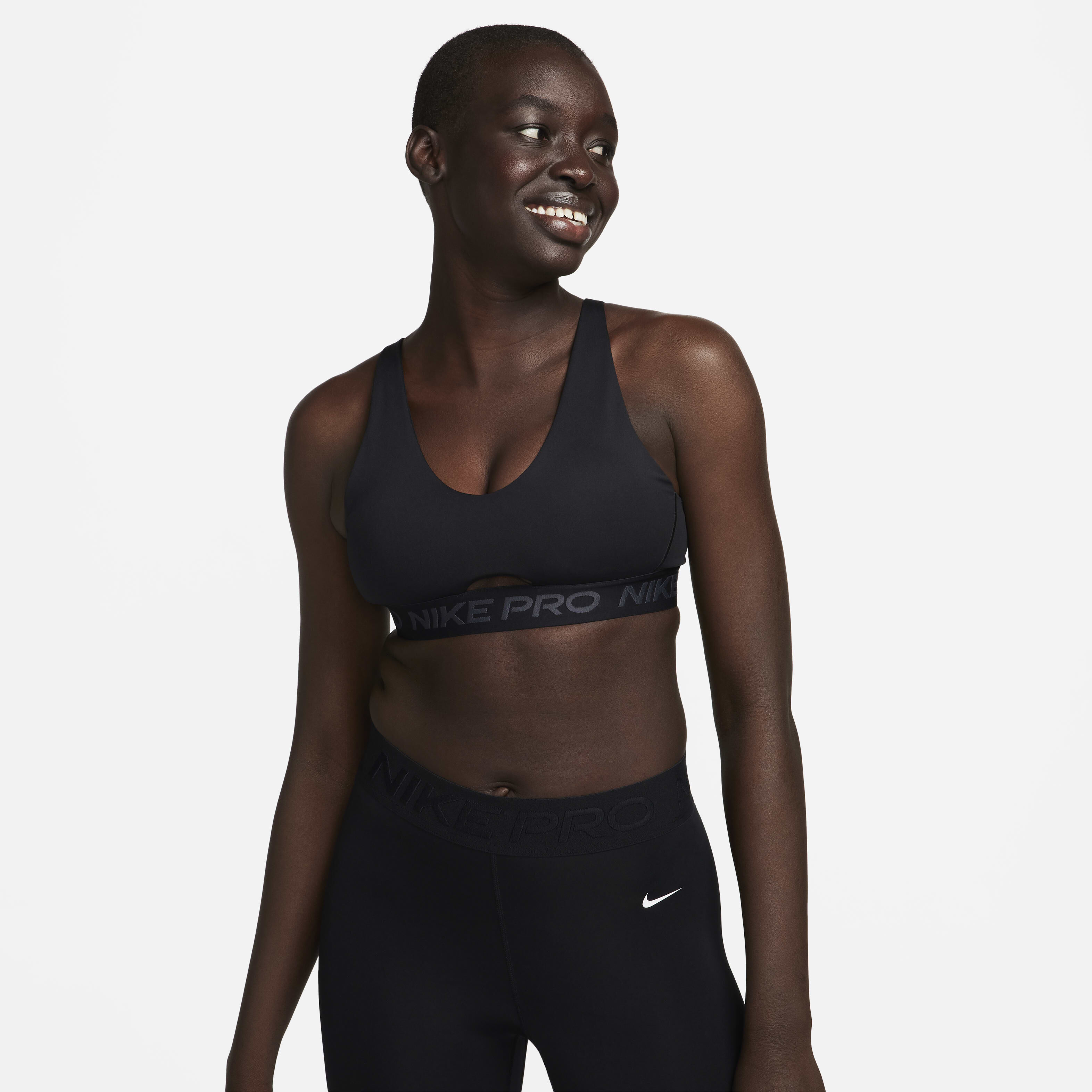 Buy Nike Pro Indy Plunge Women s Medium Support Padded Sports Bra Nike Kuwait Official