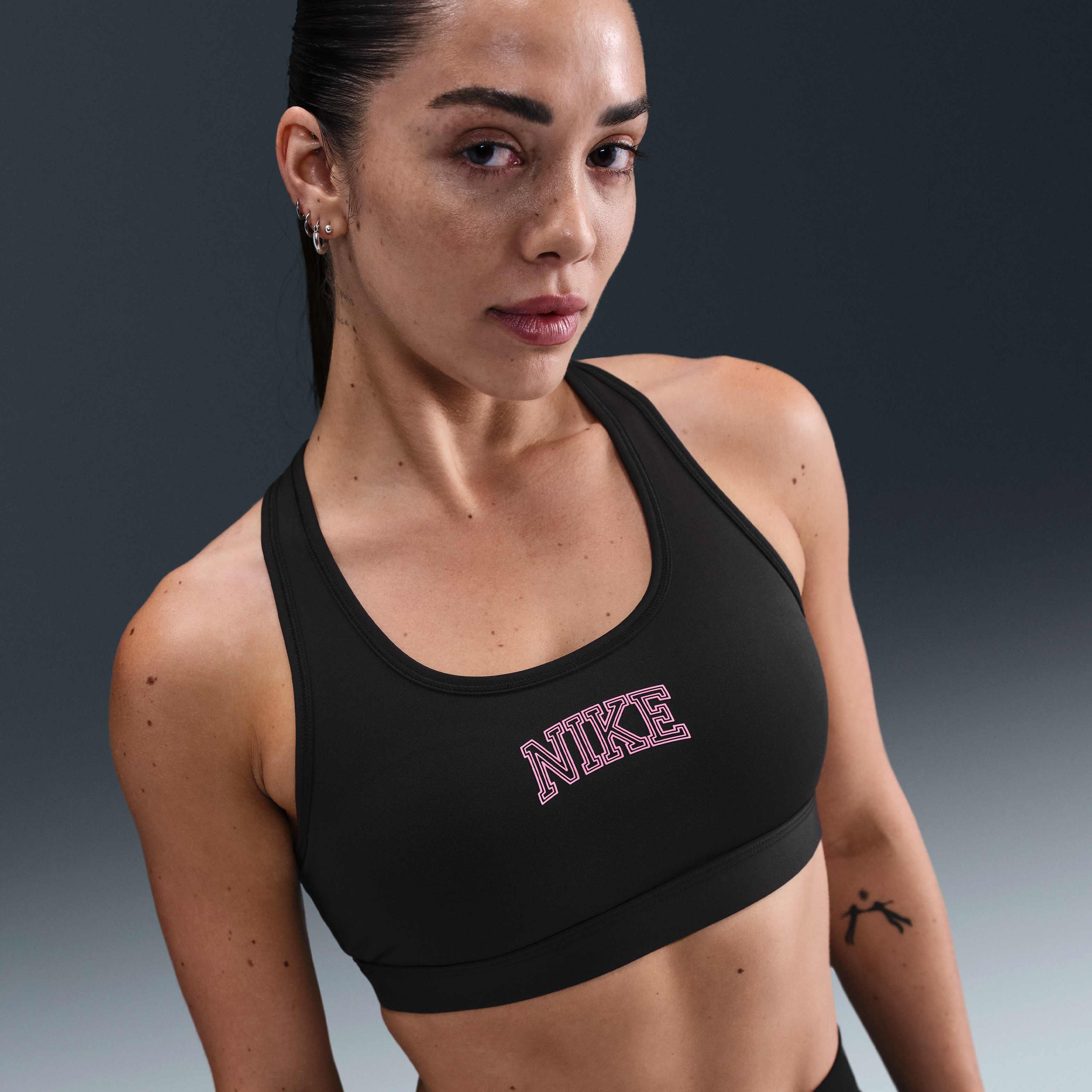 black nike padded sports bra