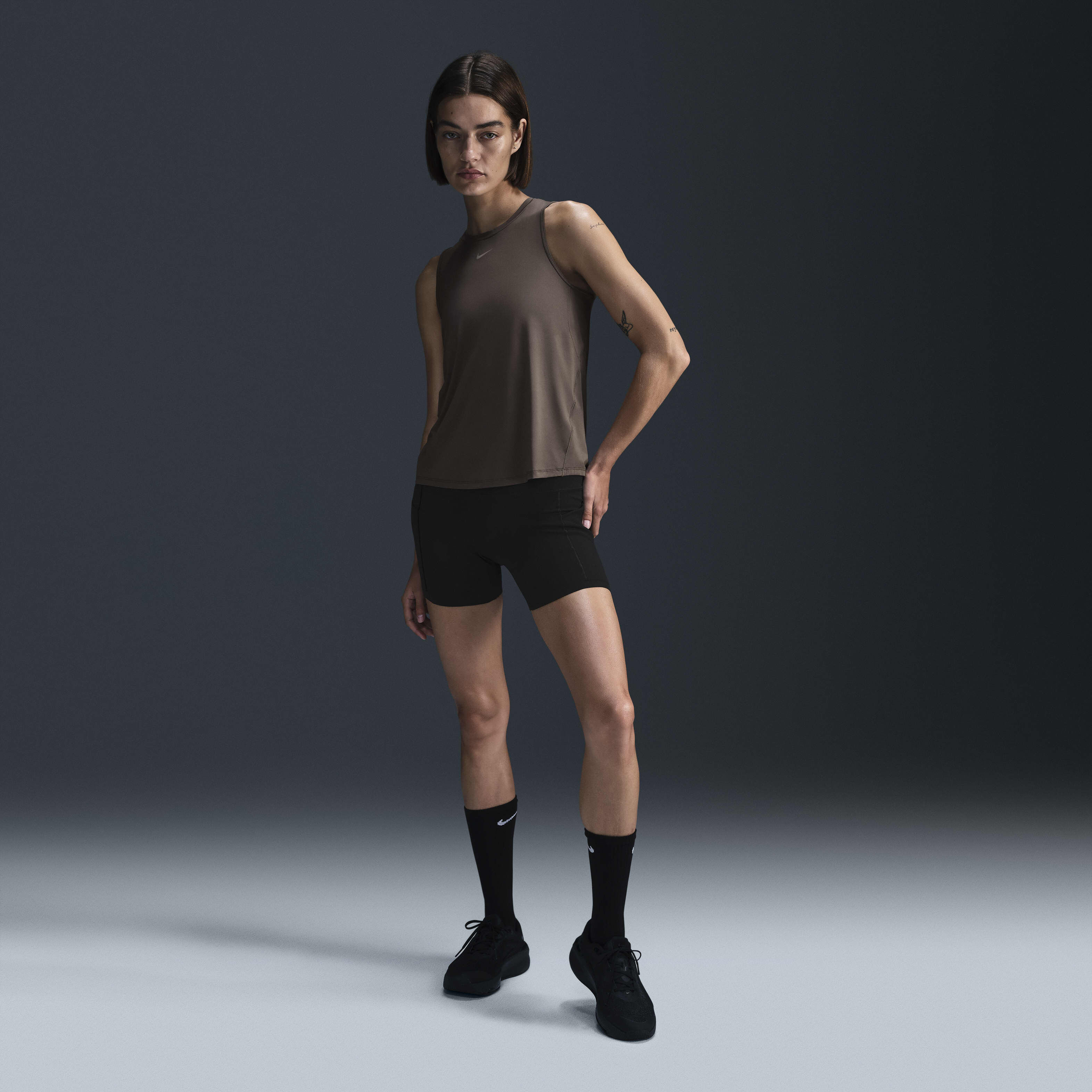Buy Nike One Classic Women's Dri-FIT Tank Top - Ironstone/Black | Nike  Kuwait Official