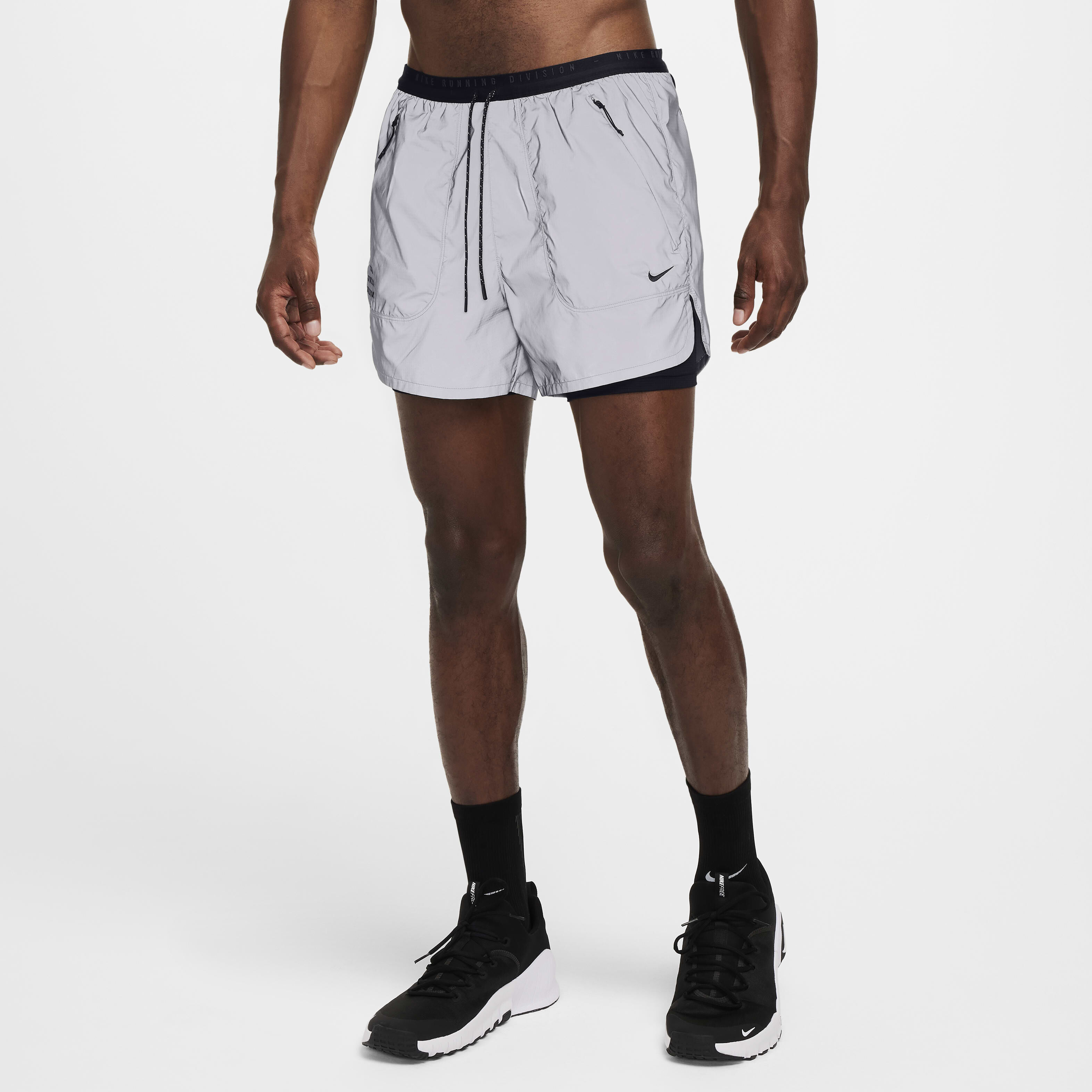 Buy Nike Running Division Men s 10cm approx. Dri FIT ADV Reflective Design 2 in 1 Running Shorts Reflect Silver Black Nike Kuwait Official