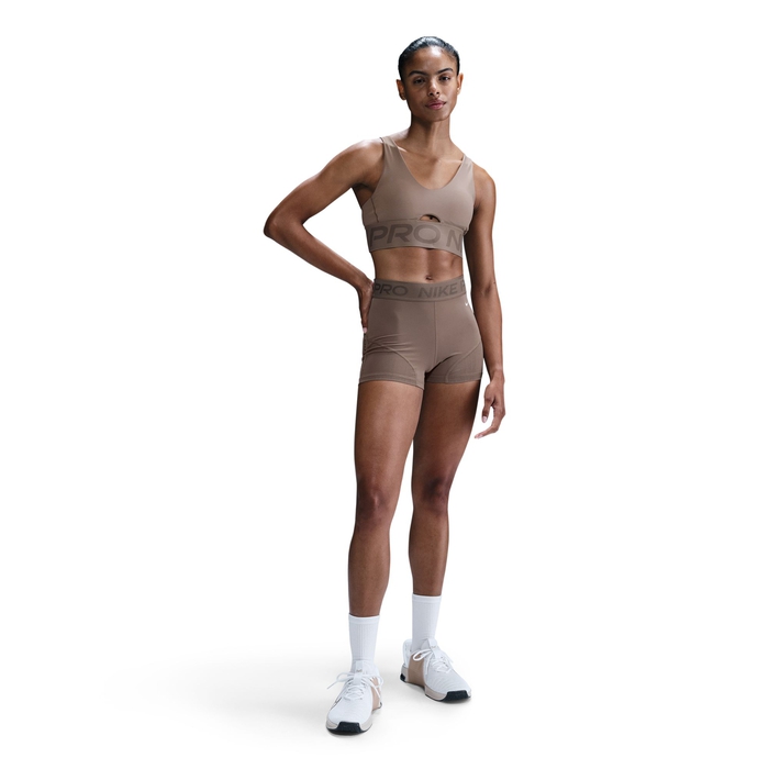 Buy Nike Pro Indy Plunge Women s Medium Support Padded Sports Bra Mink Brown Ironstone White Nike Kuwait Official