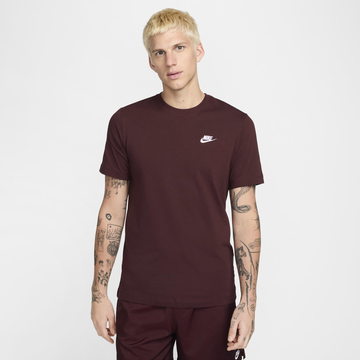 Buy Nike Sportswear Club Men's T-Shirt Burgundy Crush Nike