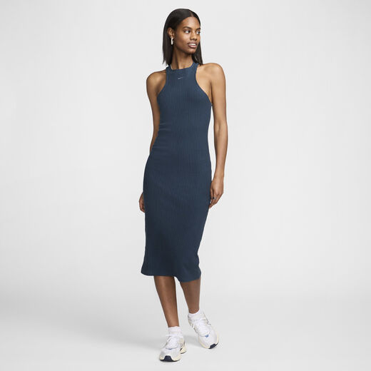 Skirts & Dresses-Nike, Nike Sportswear Chill Rib, Women's Slim Sleeveless Midi Dress
