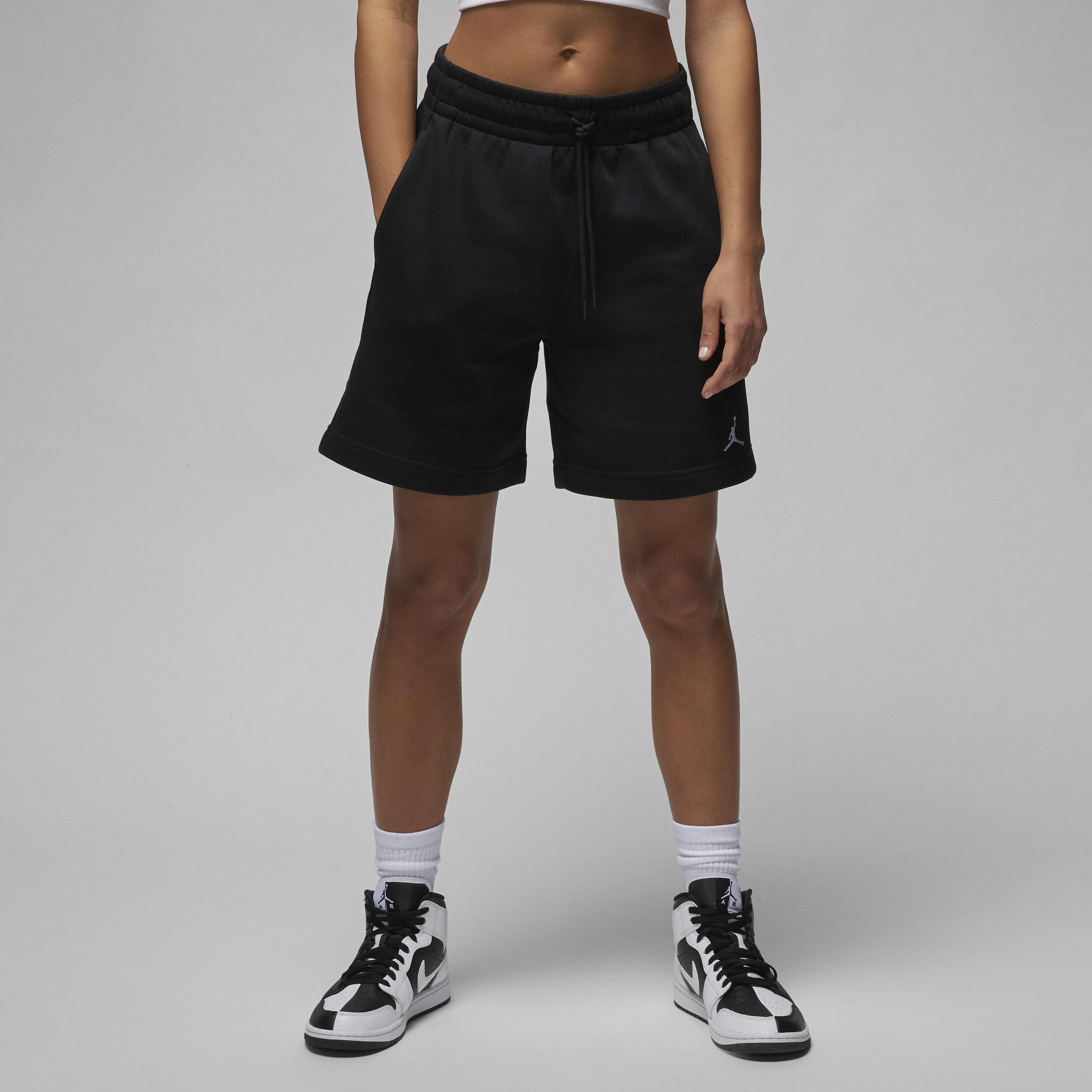 ★ Nike★ Jordan Brooklyn Fleece Shorts W Black White HJ136 d2b64465_7214_43c6_a075_6ecbf3
