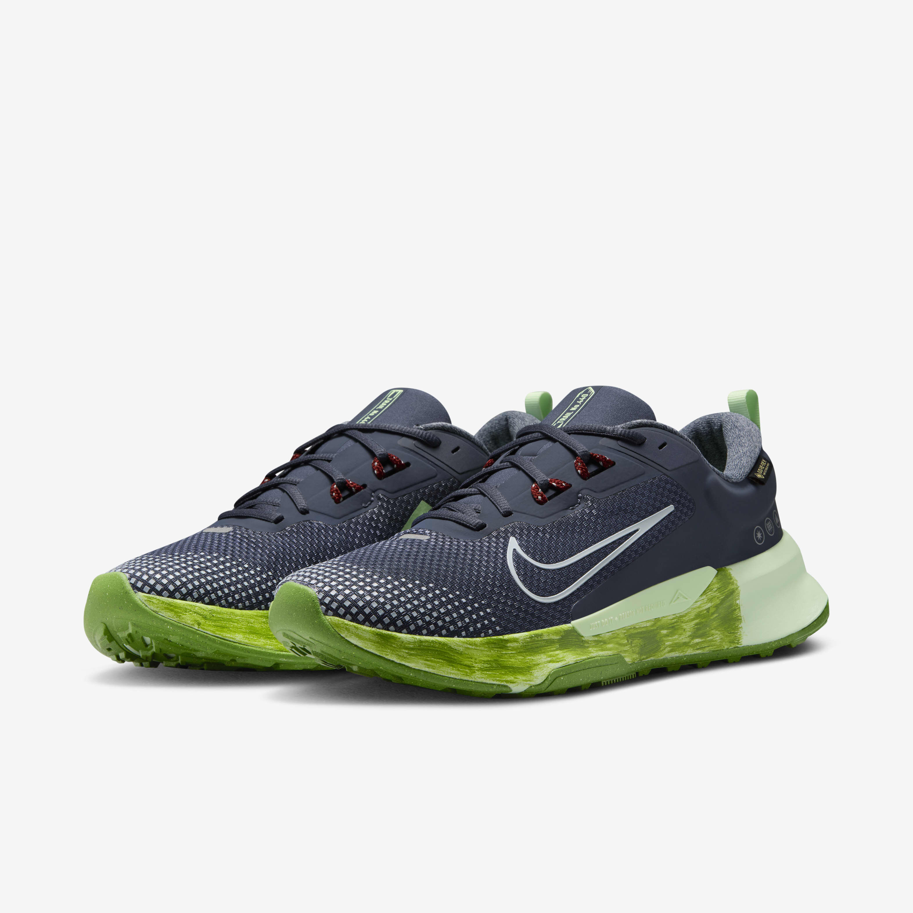 Buy Nike Juniper Trail 2 GORE TEX Men s Waterproof Trail Running Shoes Thunder Blue Vapour Green Chlorophyll Light Armoury Blue Nike Kuwait Official