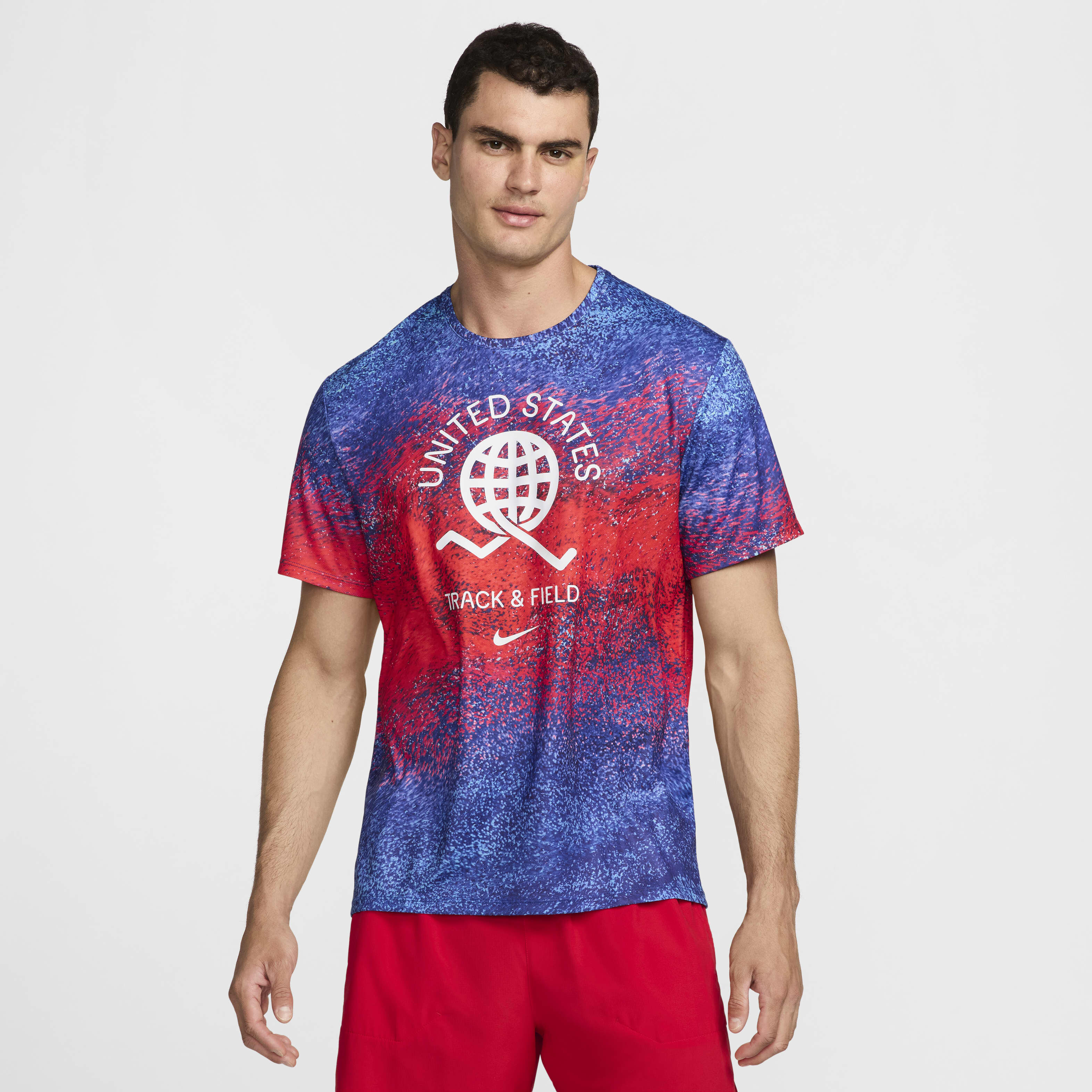 Buy USA Miler Men s Nike Dri FIT Short Sleeve Running Top Nike Kuwait Official