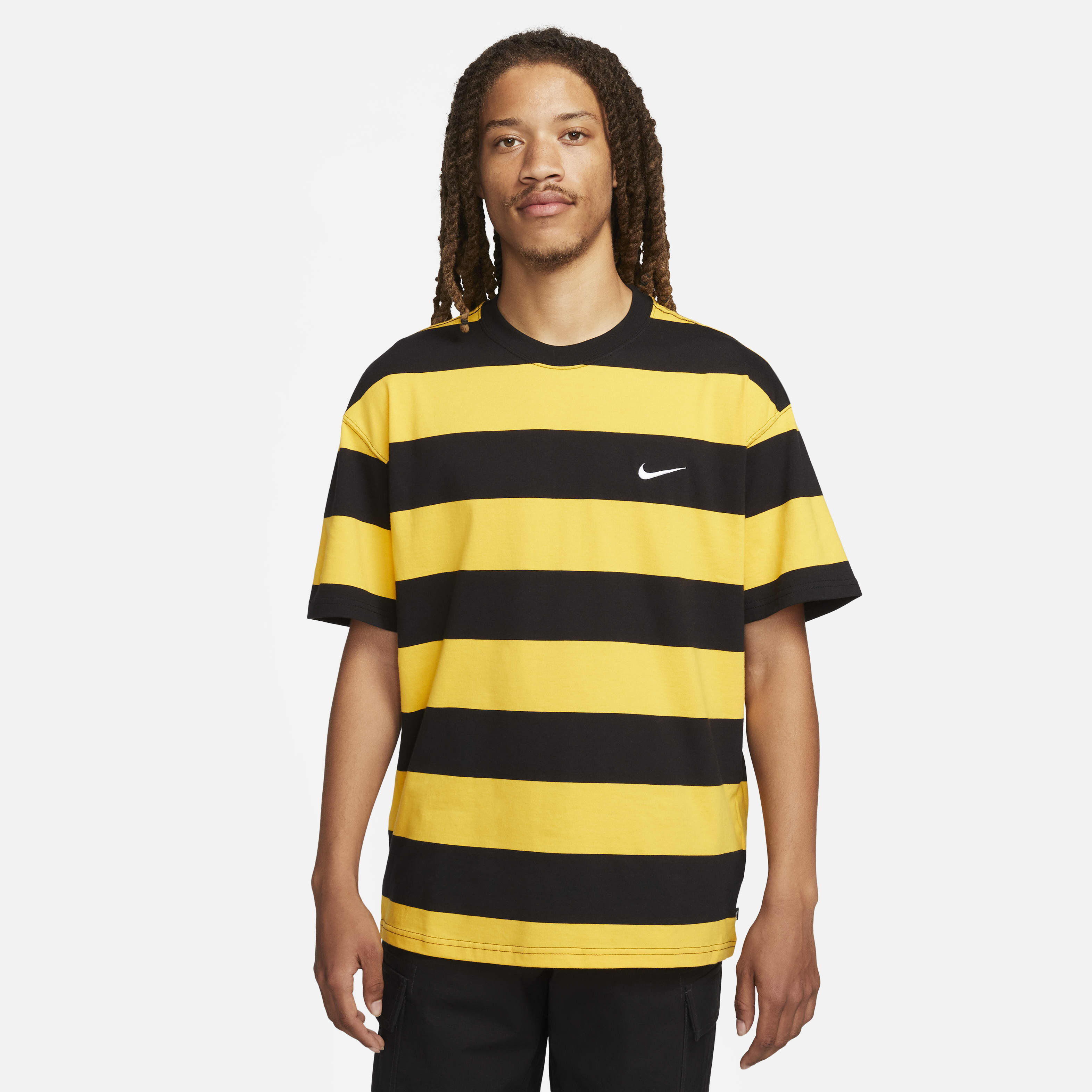 black and university gold nike shirt