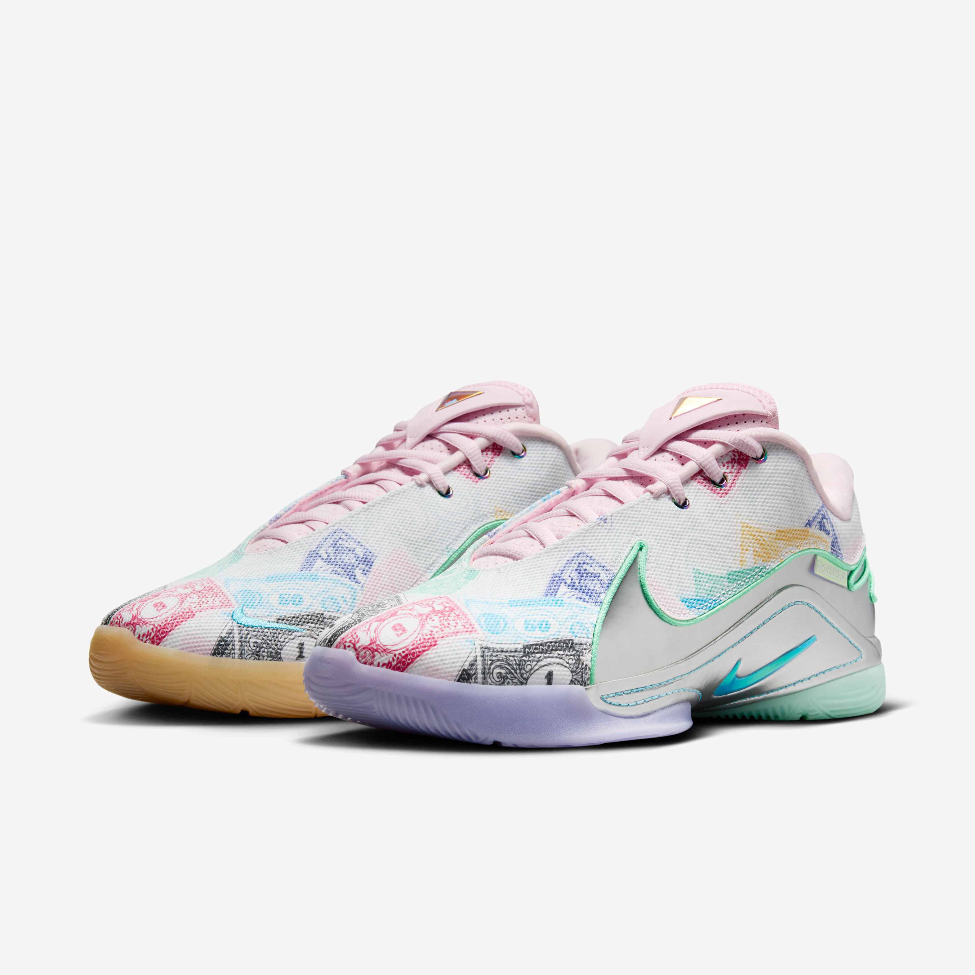 Buy LeBron XXII Currency Basketball Shoes White Green Glow Pink Foam Baltic Blue Nike Kuwait Official
