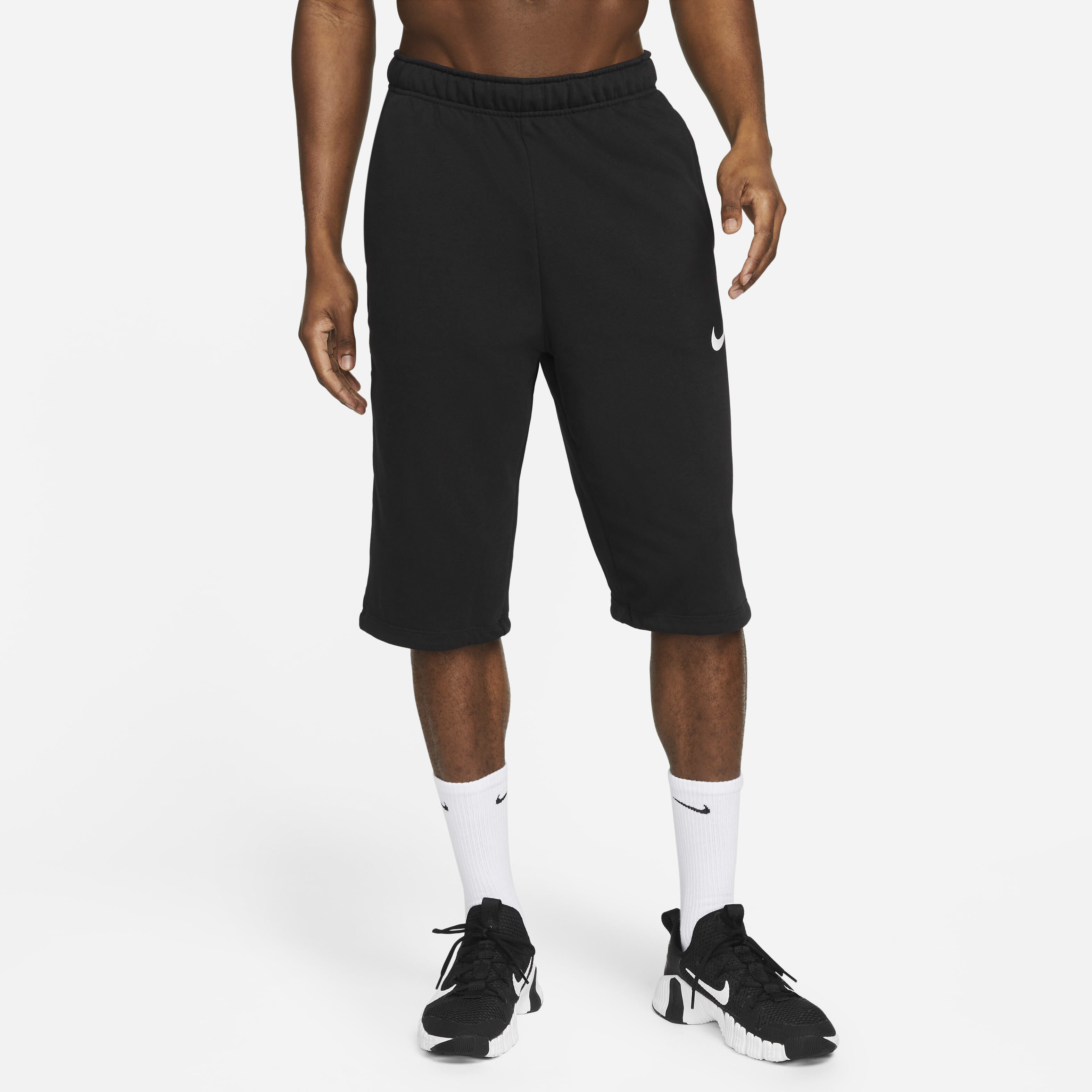 Buy Nike Dri FIT Men s Over the Knee Training Shorts Black White Nike Kuwait Official