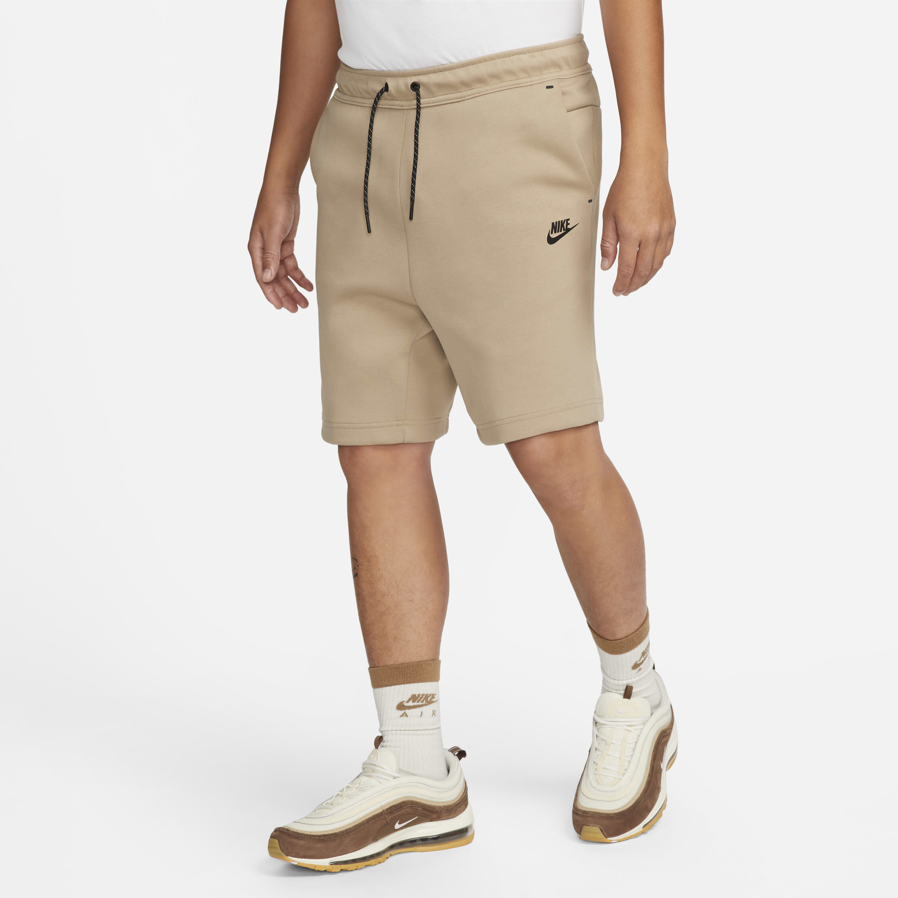 Buy Nike Sportswear Tech Fleece Men s Shorts Khaki Black Nike Kuwait Official