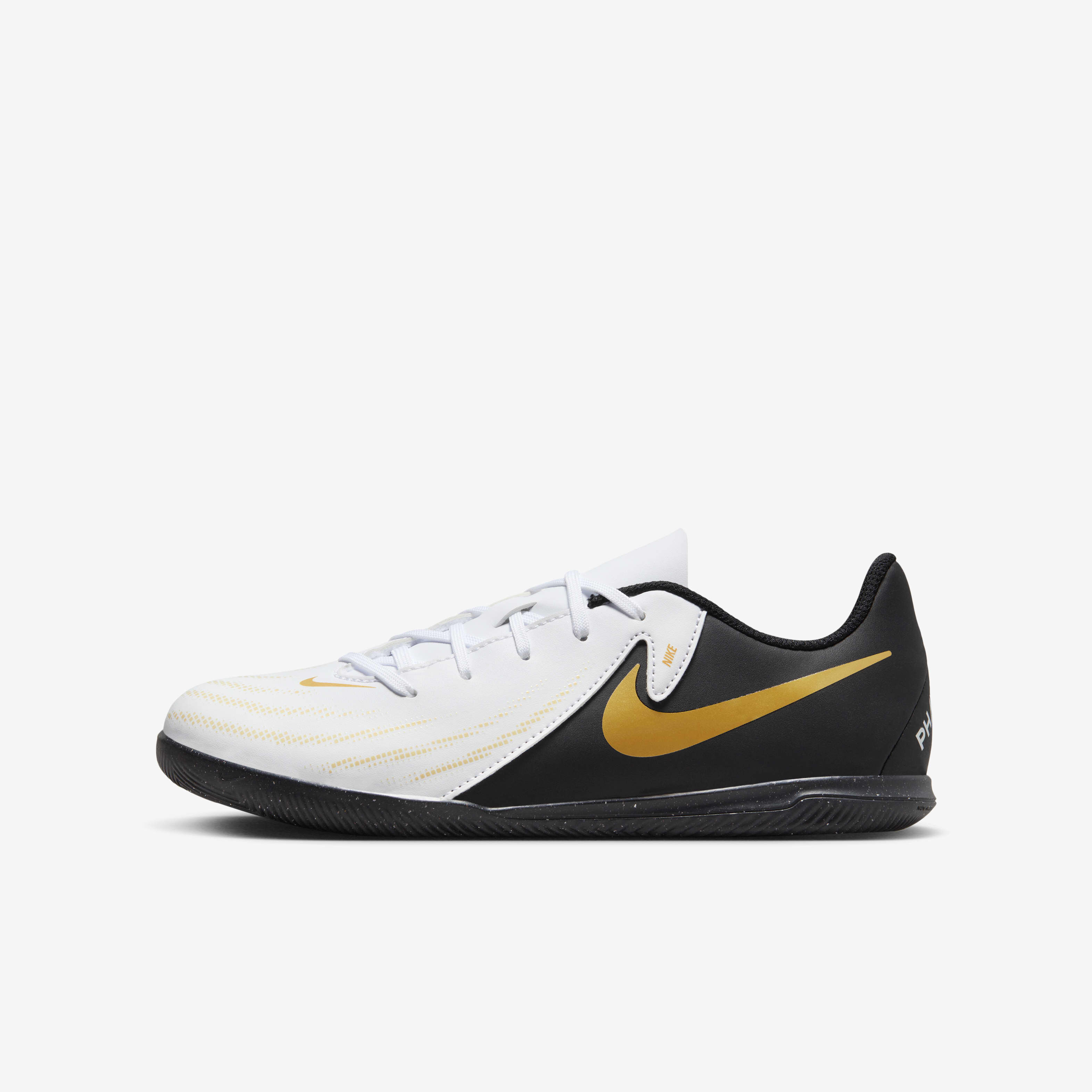 Buy Nike Jr. Phantom GX 2 Club Younger Older Kids IC Football Shoes White Metallic Gold Coin Black Nike Kuwait Official