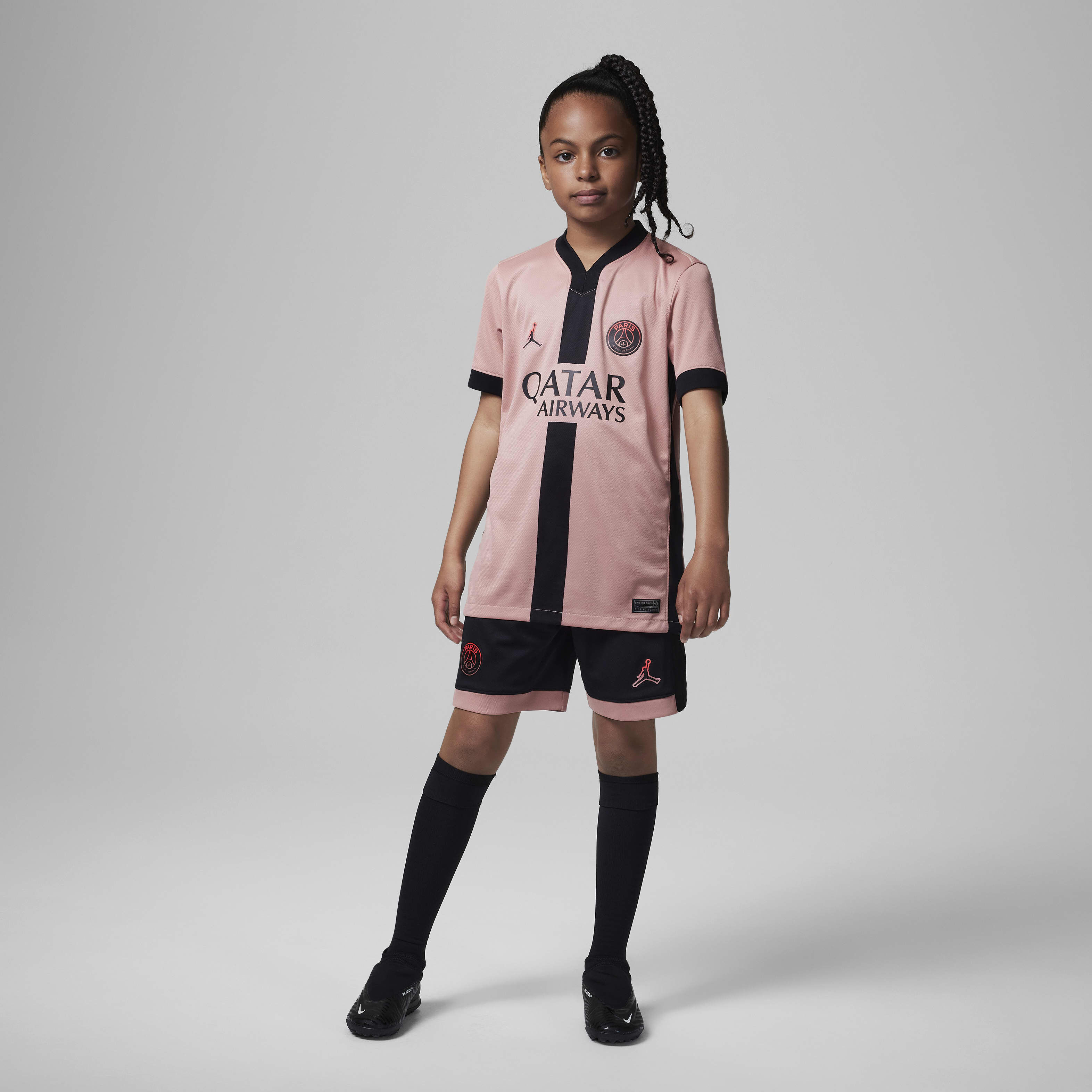 Buy Paris Saint-Germain 2024/25 Stadium Third Older Kids' Jordan Dri-FIT  Football Replica Shirt - Rust Pink/Black/Black | Nike Kuwait Official
