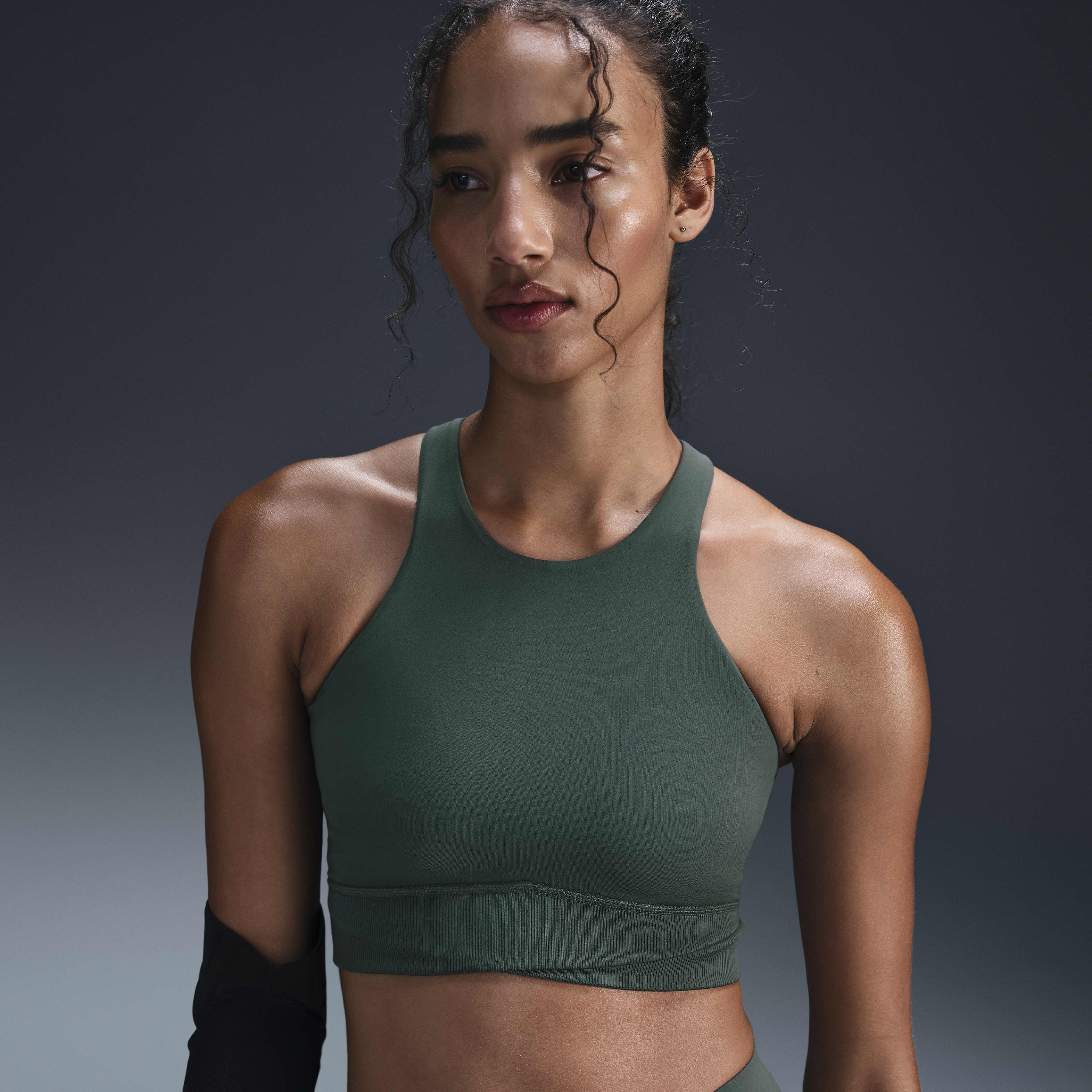 Green sports bra nike top