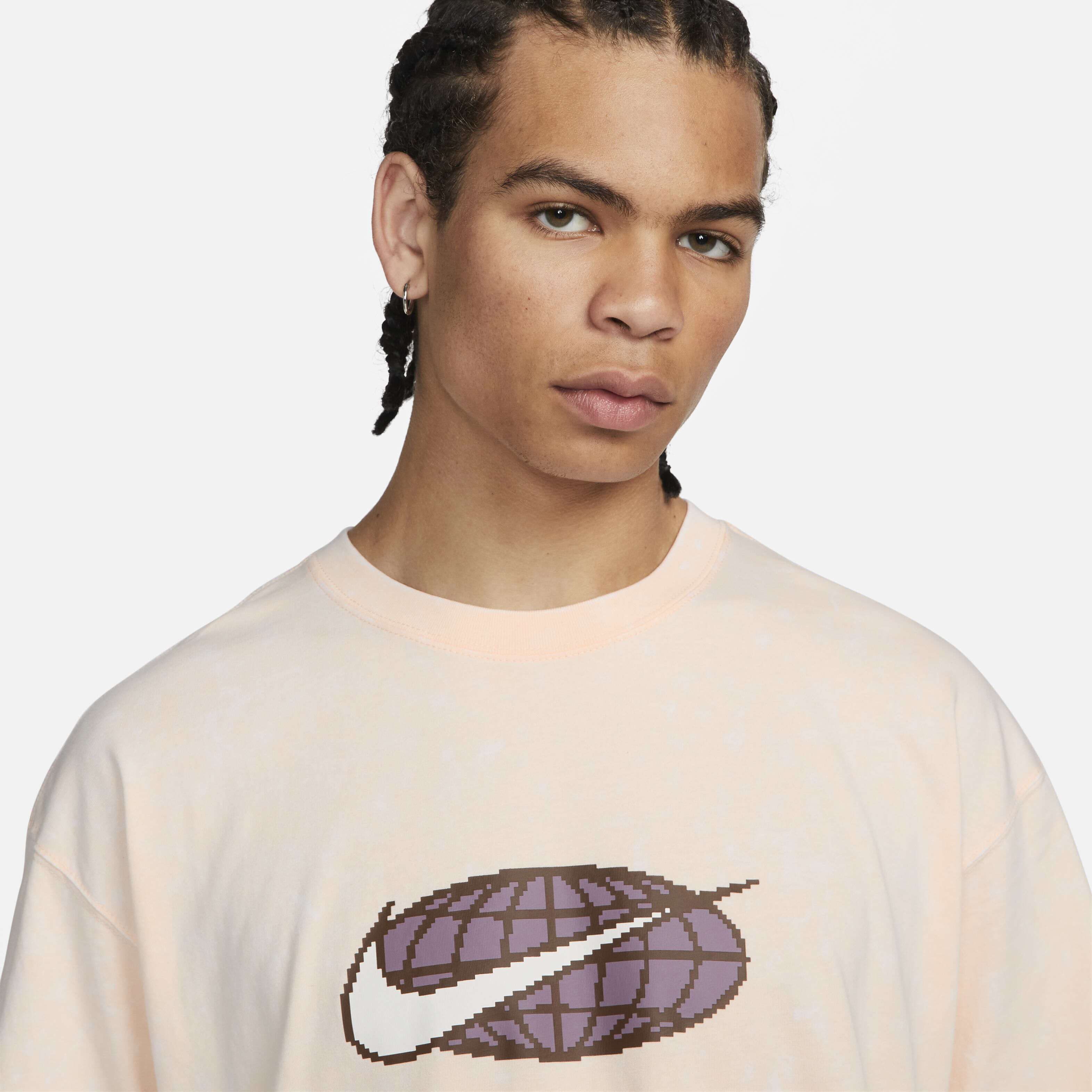 ★ Nike★ Sportswear T-shirt W Guava Ice IF0368838 IF0368-8 Nike SB Striped Embroidered Max90 Skate Tee Guava Ice