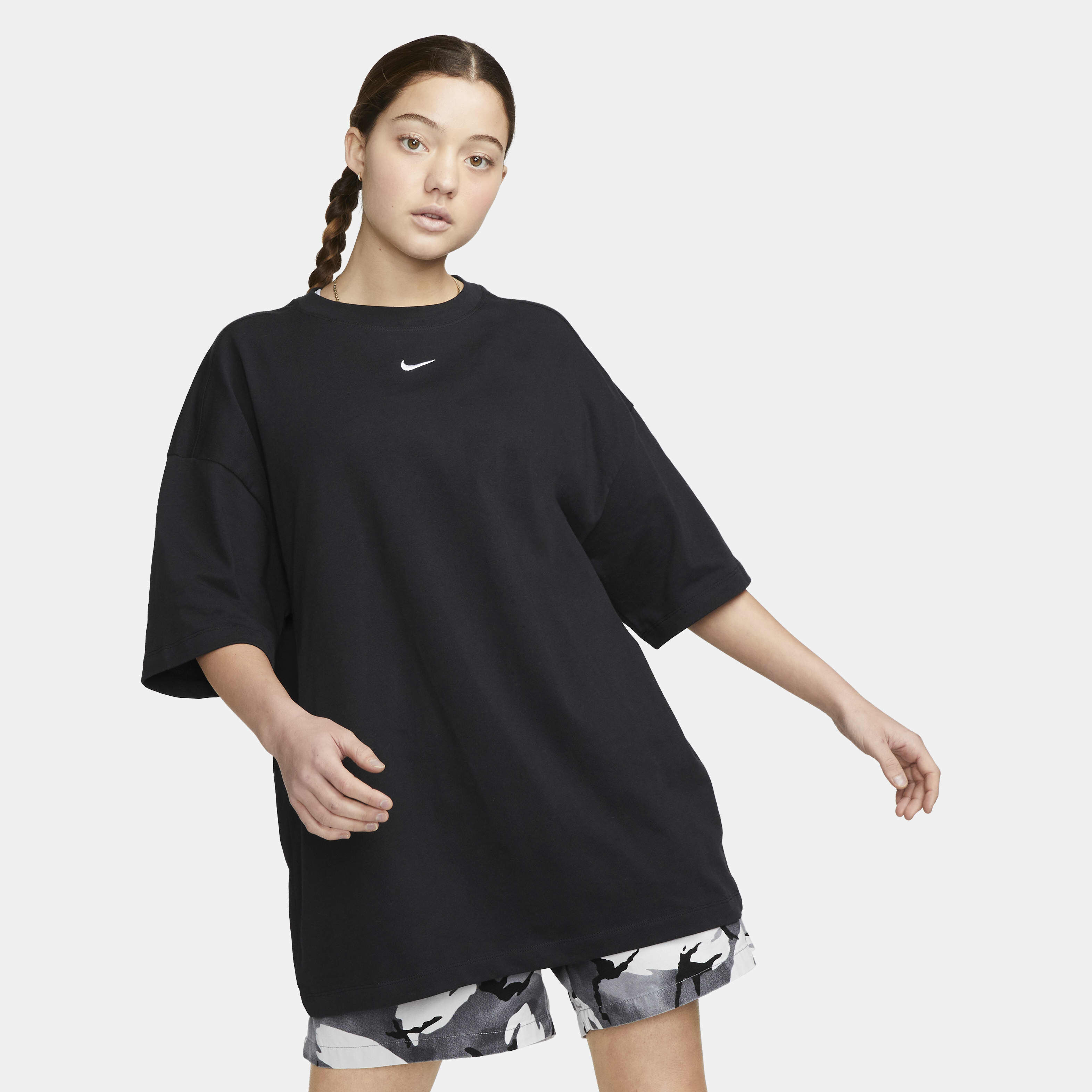 Buy Nike Sportswear Essential Women s Oversized T Shirt Black White Nike Kuwait Official