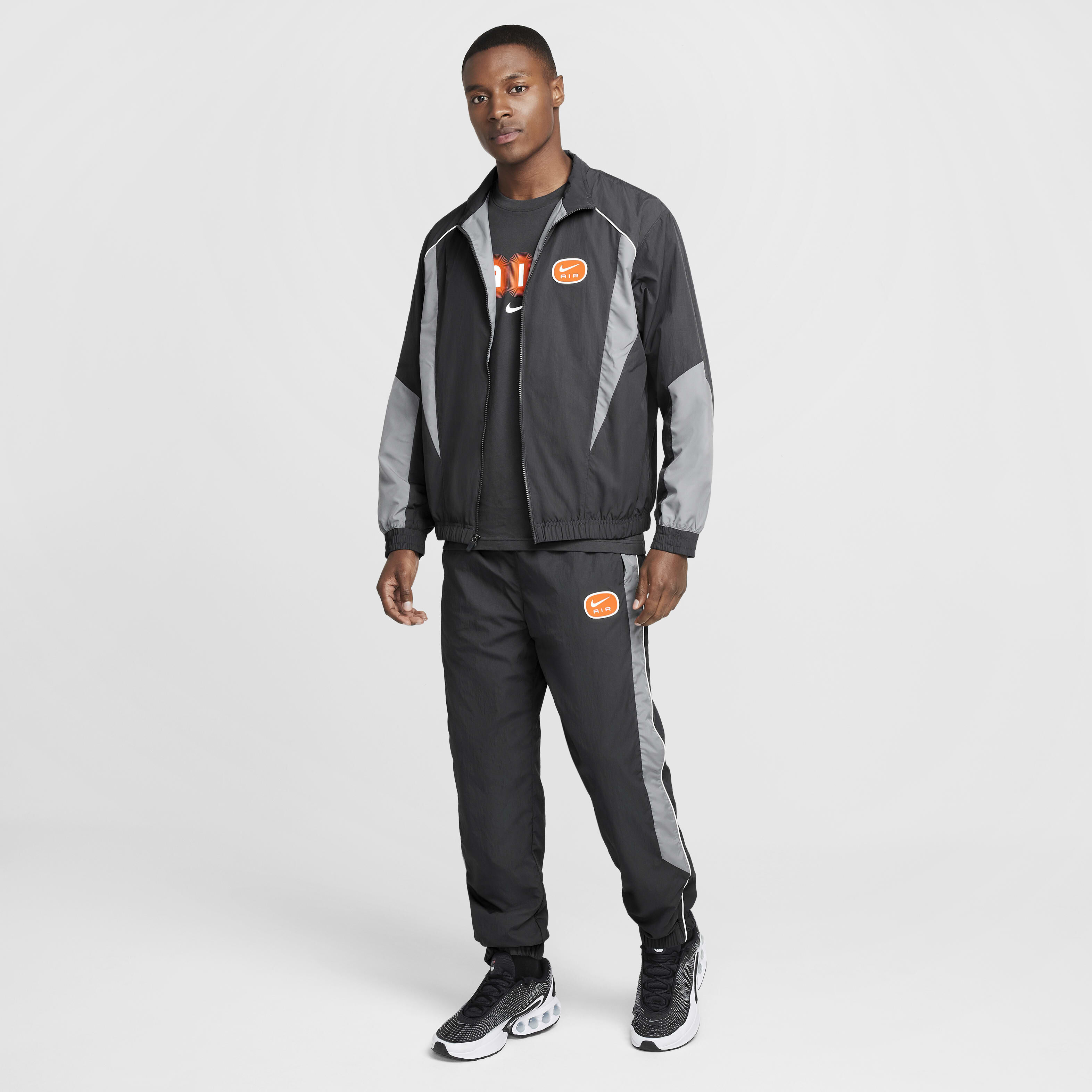 Nike grey woven tracksuit sales