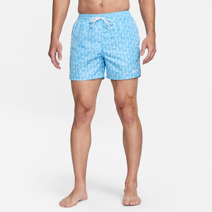 Buy Nike Swim Swoosh Link Men s 5 Volley Shorts Aquarius Blue Glacier Blue White Nike Kuwait Official