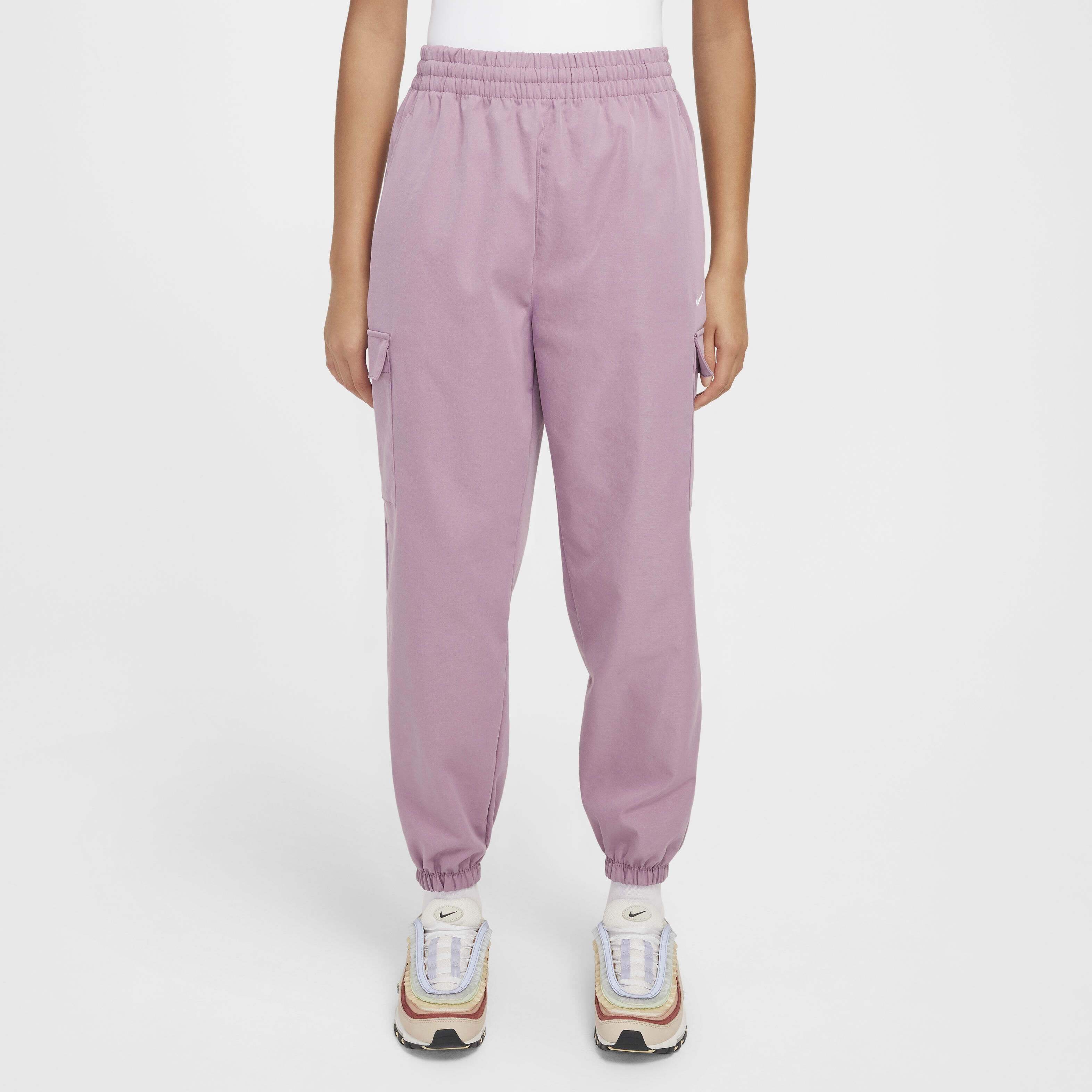 Buy Nike Sportswear Girls' Cargo Trousers - Plum Dust/White