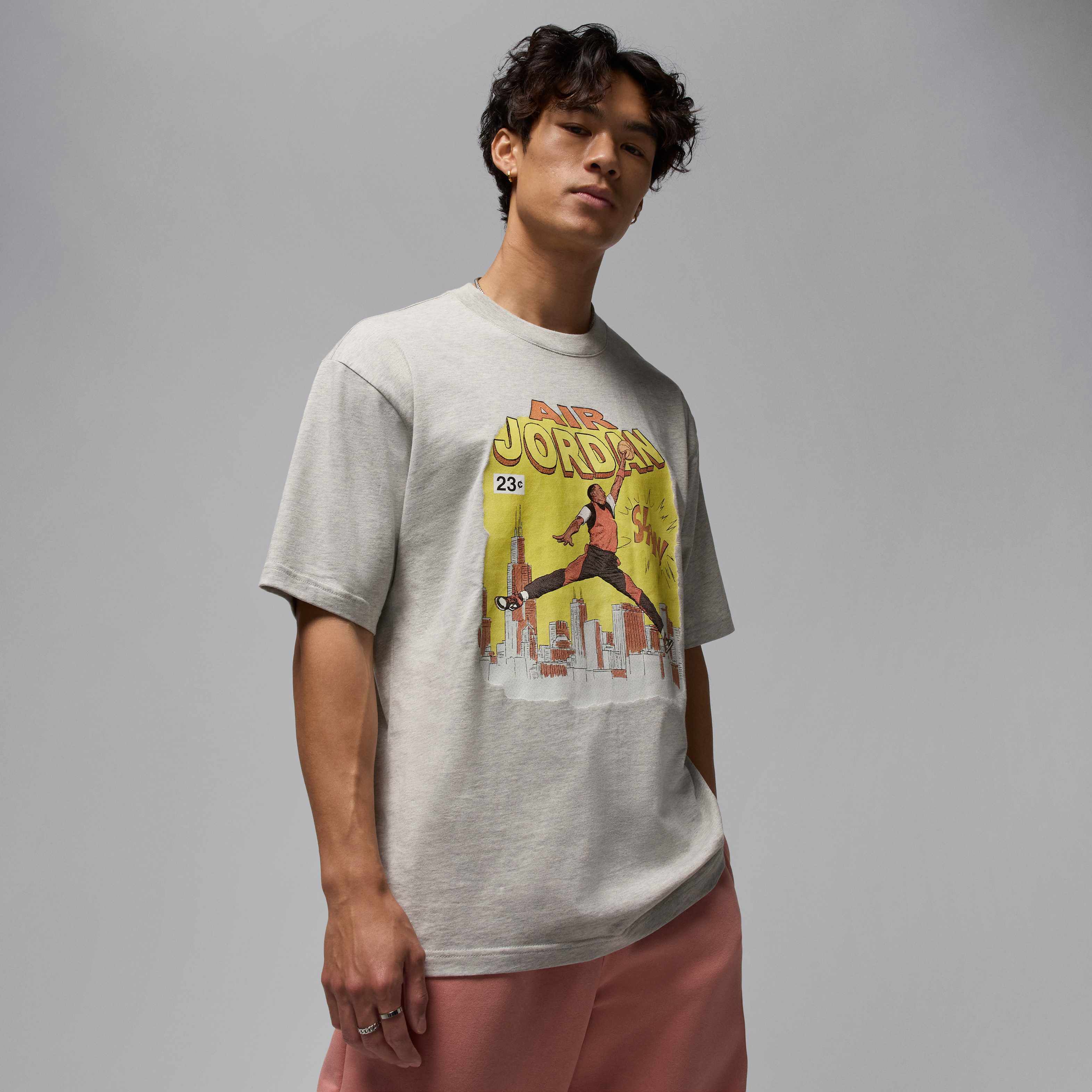 Buy Jordan Men's Comic T-Shirt - Grey Heather/Black | Nike