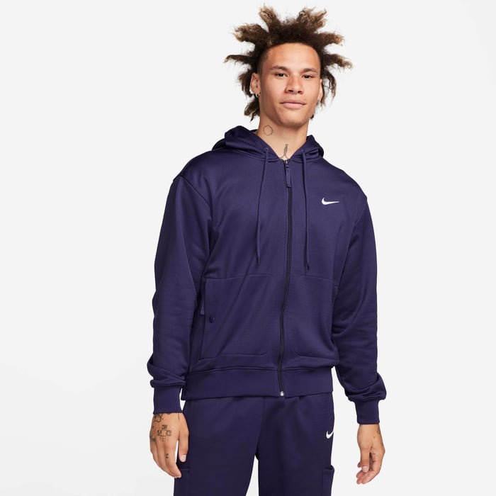 Buy Nike Men's Therma-FIT Full-Zip Basketball Hoodie Purple Ink