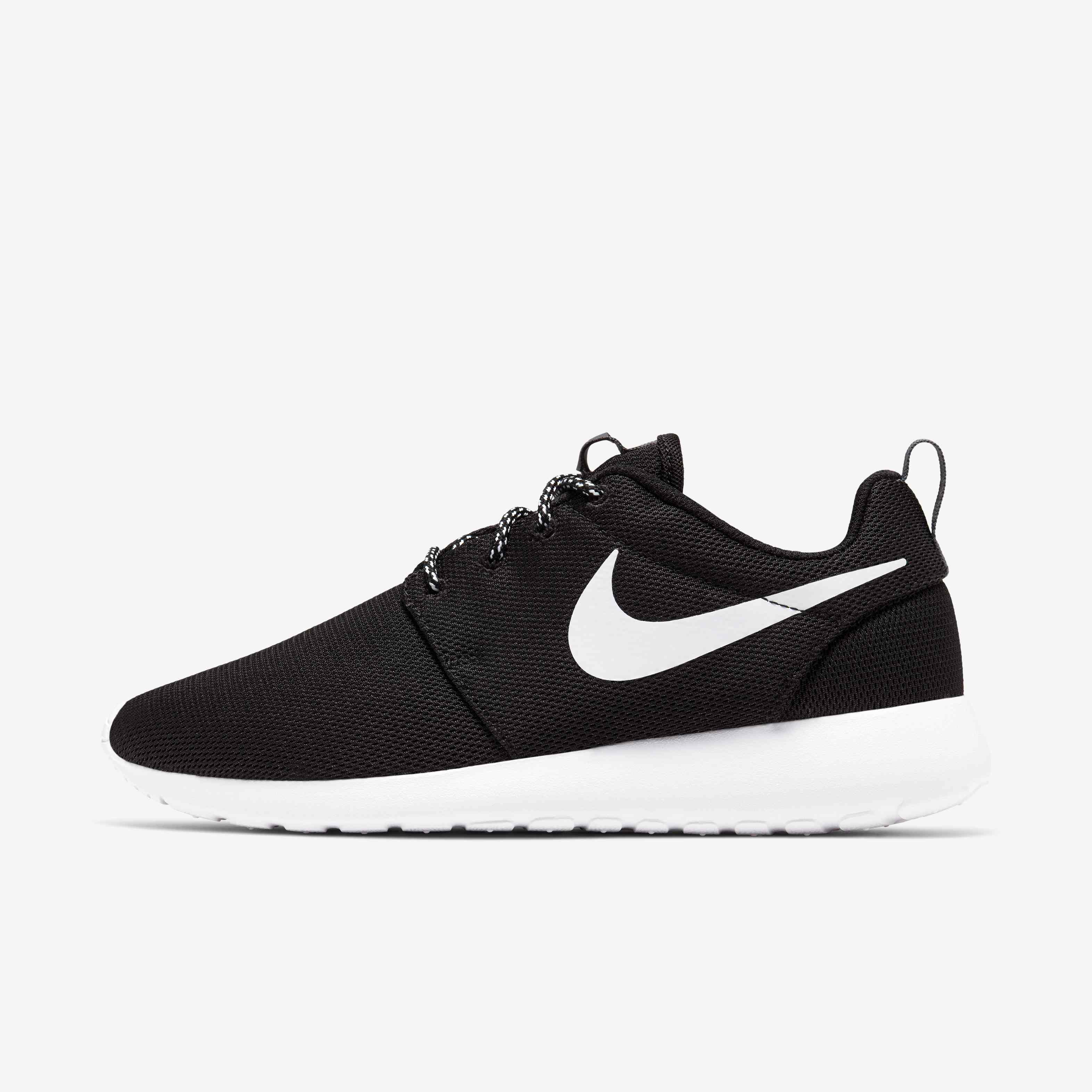 nike roshe run black and white speckle