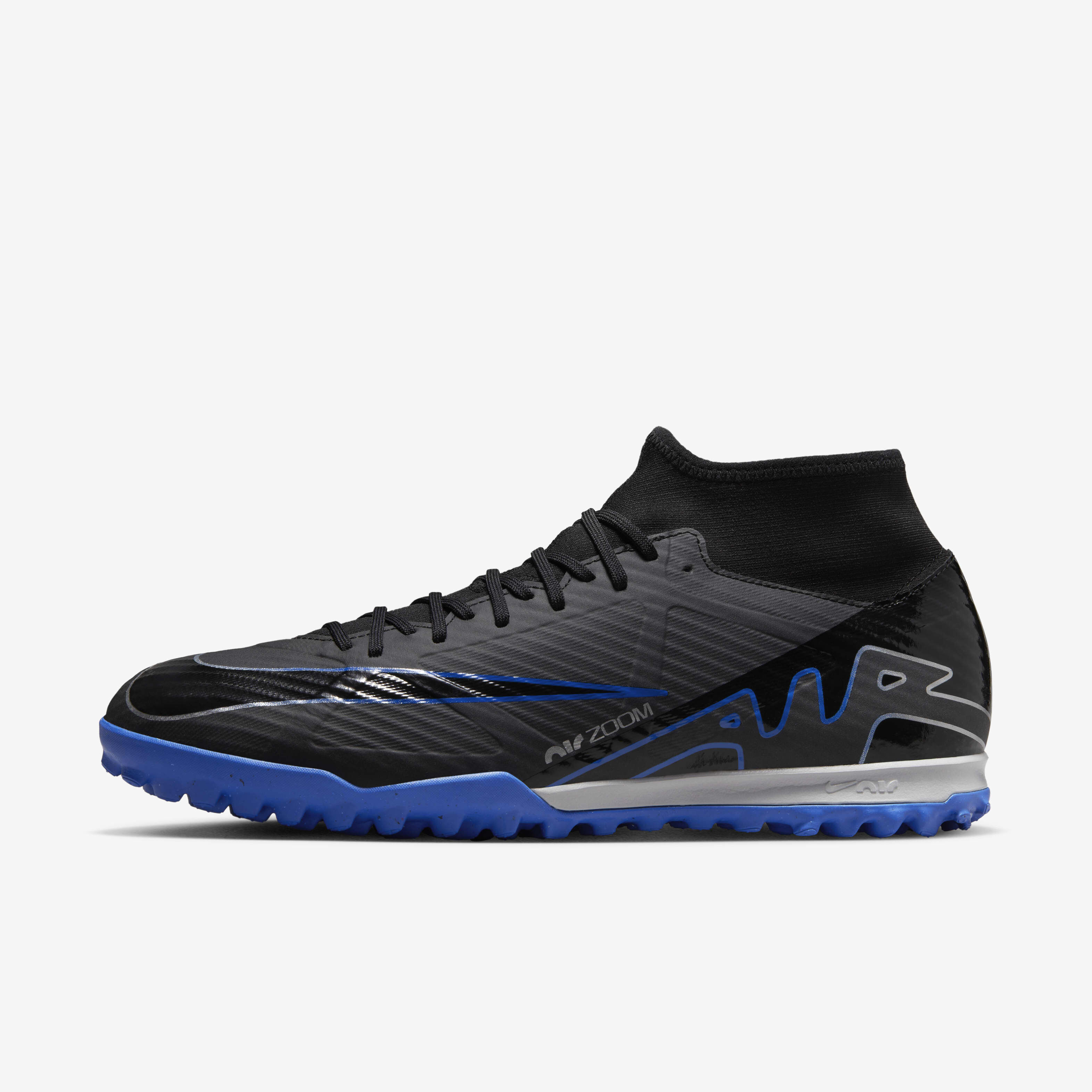 Buy Nike Mercurial Superfly 9 Academy Turf High Top Football Shoes Black Hyper Royal Chrome Nike Kuwait Official