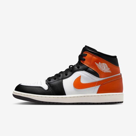 Air Jordan 1-JRDN, Air Jordan 1 Mid 'Black Toe Orange', Men's Shoes