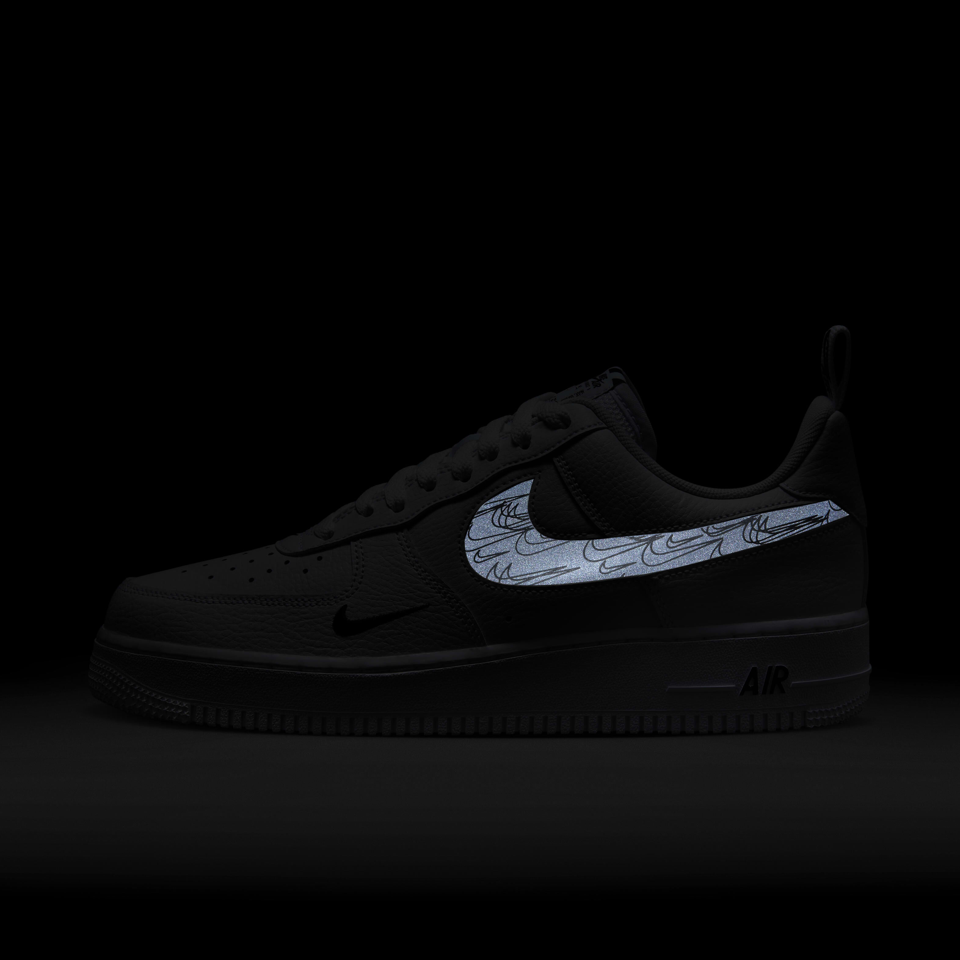 nike af1s black and white reflectives lv8