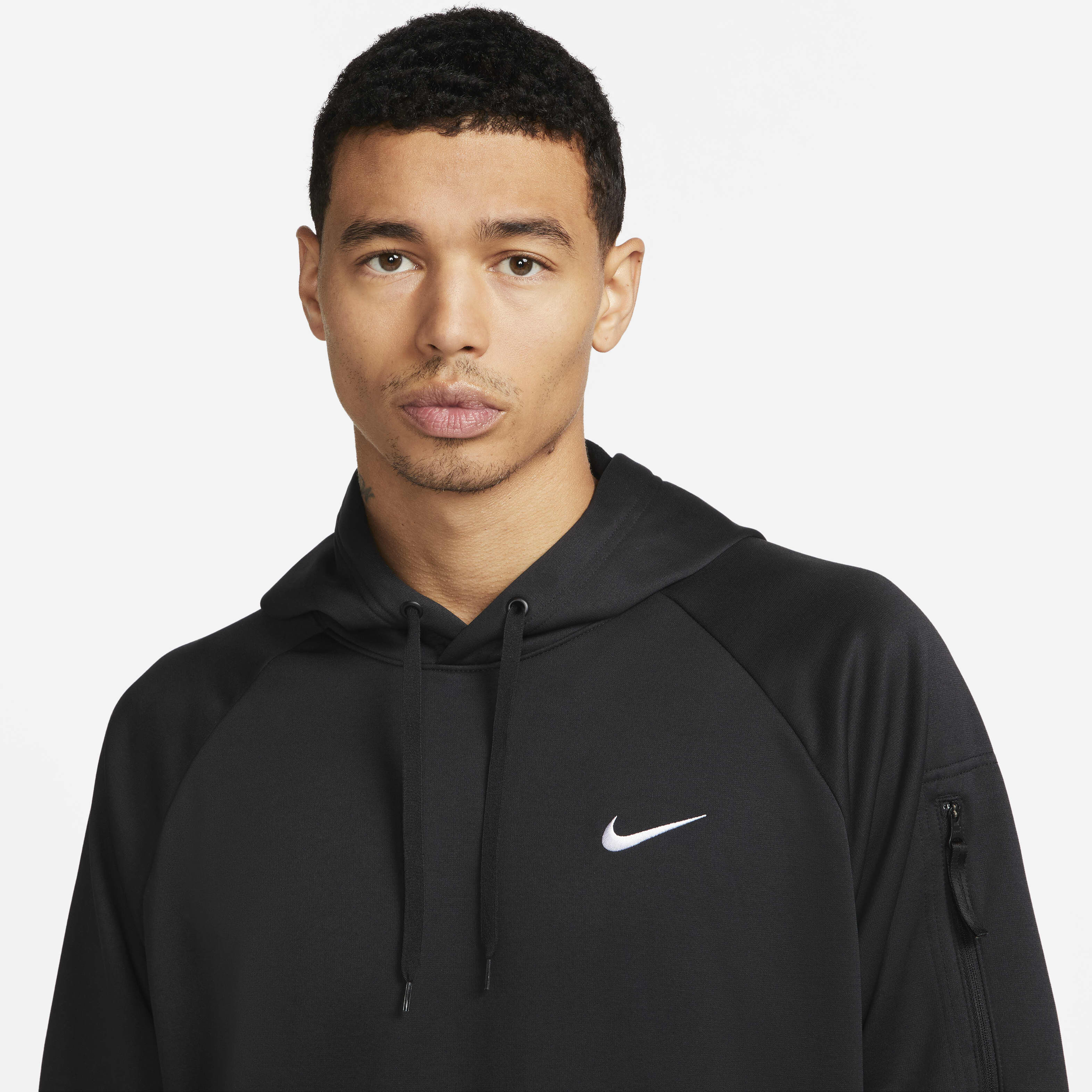 Buy Nike Therma Men s Therma FIT Hooded Fitness Sweatshirt Black Black White Nike Kuwait Official