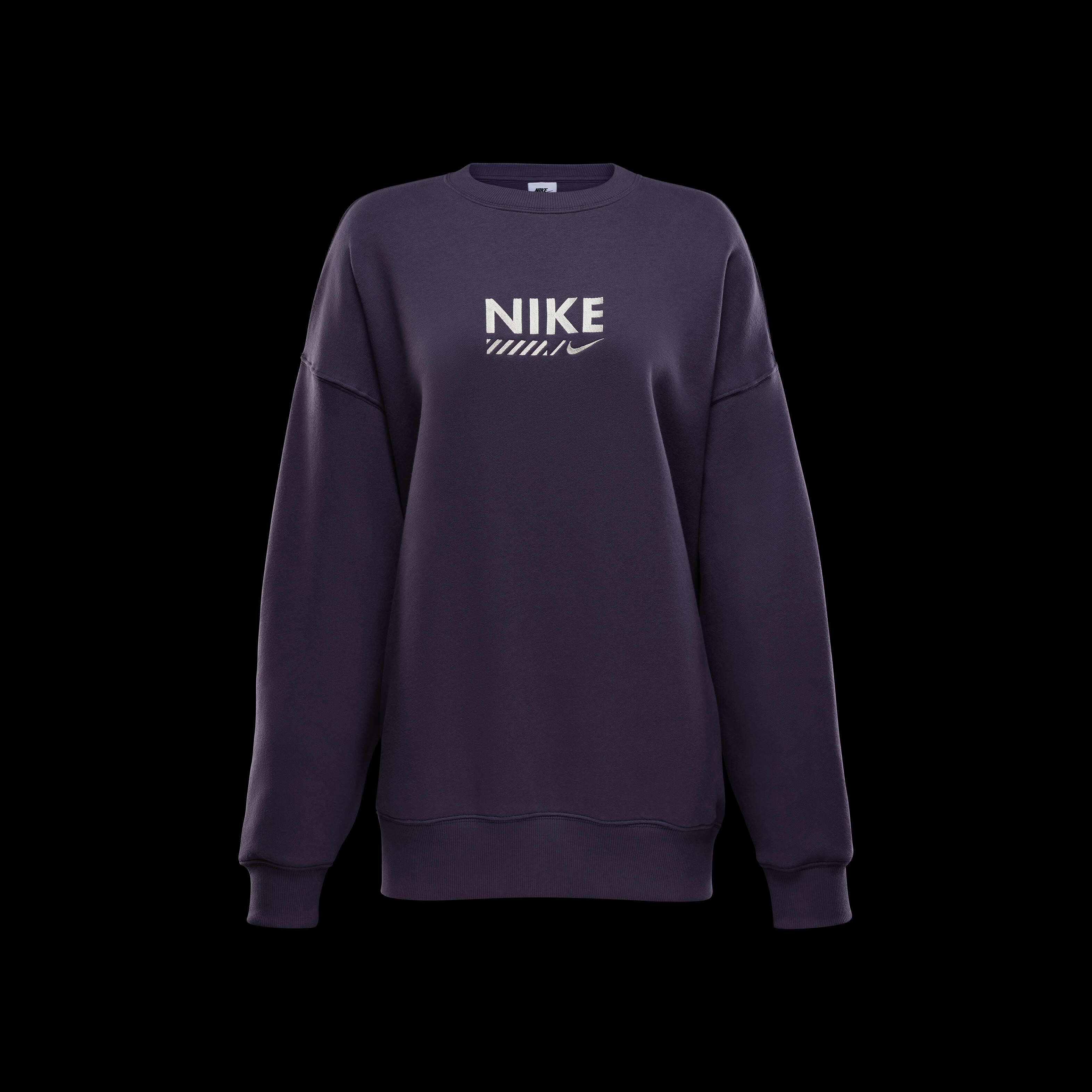 Buy Nike Sportswear Women s Oversized Fleece Crew Neck Sweatshirt Dark Raisin Nike Kuwait Official