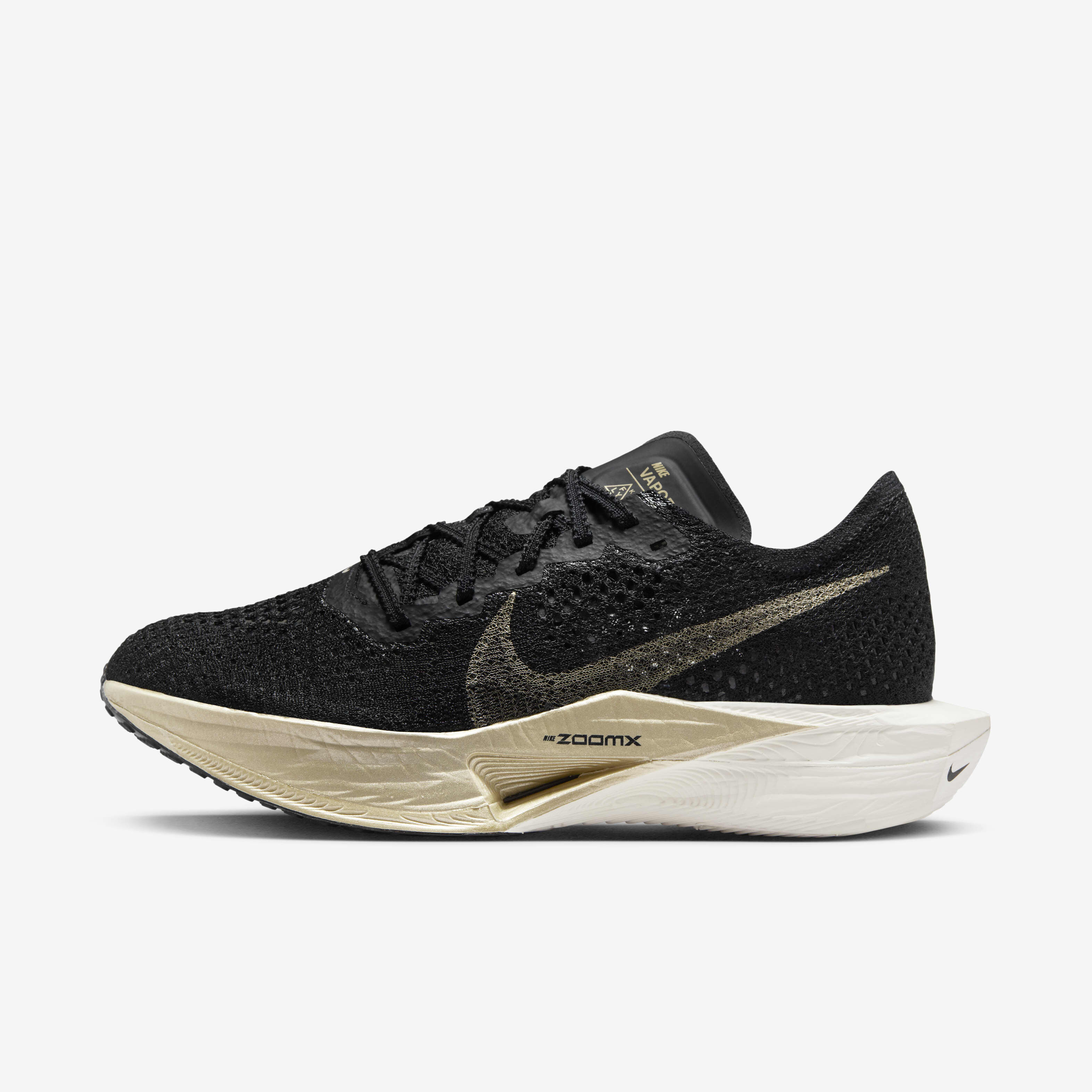 Buy Nike Vaporfly 3 Women s Road Racing Shoes Black Black Oatmeal Metallic Gold Grain Nike Kuwait Official