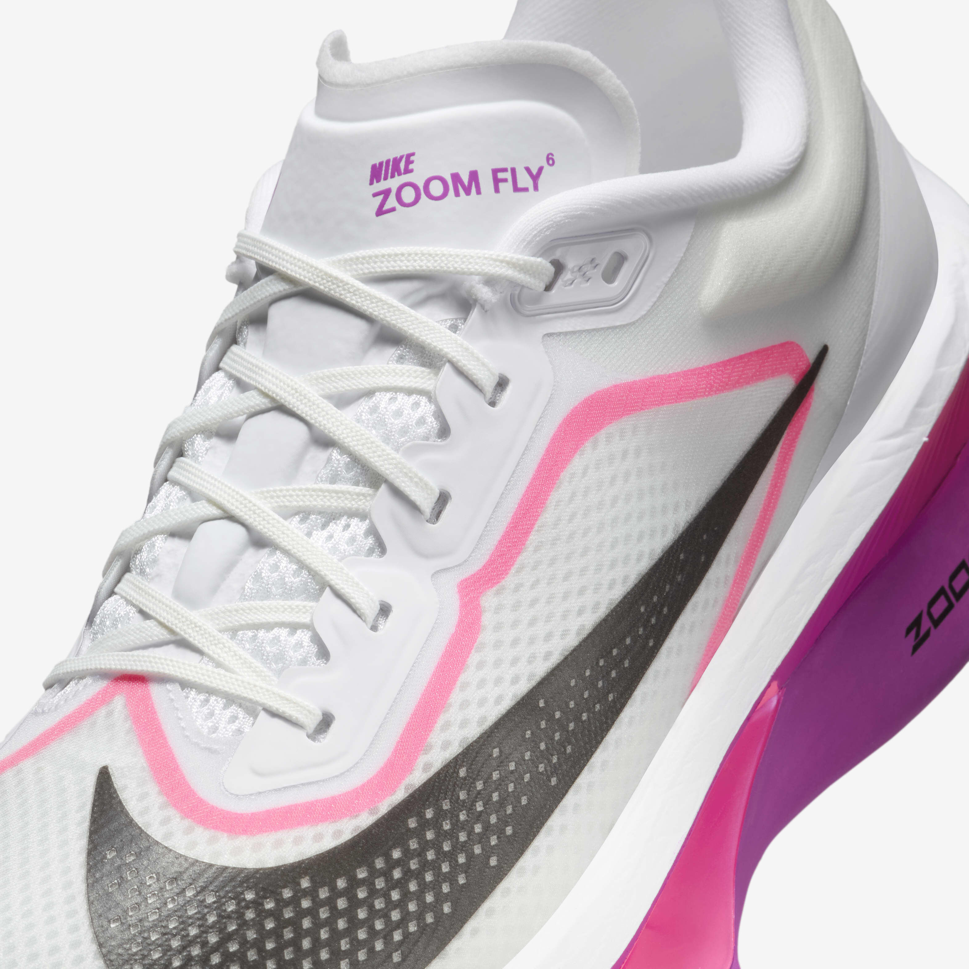Buy Nike Zoom Fly 6 Men s Road Racing Shoes White Vivid Grape Hyper Pink Black Nike Kuwait Official