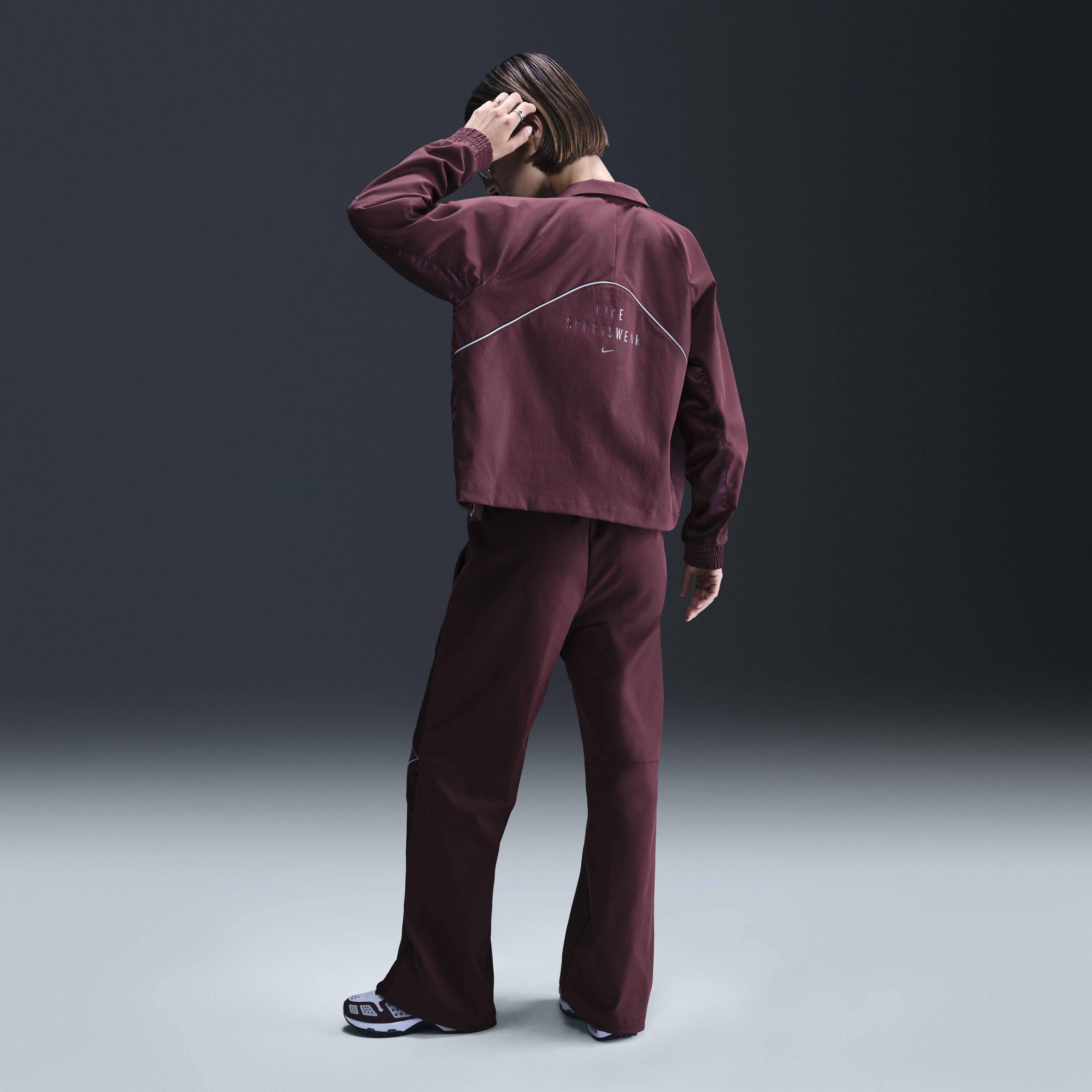 Maroon nike jacket women's top