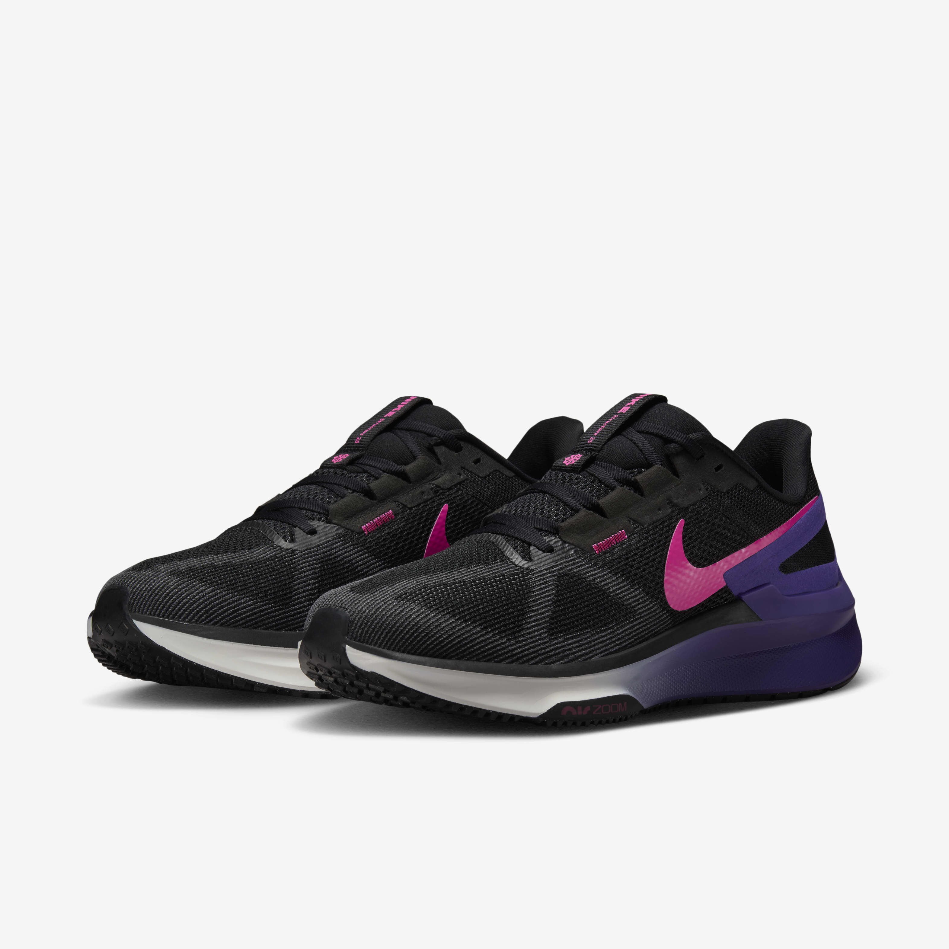 Buy Nike Structure 25 Men s Road Running Shoes Black Anthracite Field Purple Laser Fuchsia Nike Kuwait Official