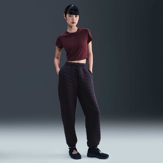 Women's Clothing-Nike, Nike Sportswear Phoenix Fleece, Women's Oversized High-Waisted Jacquard Trousers
